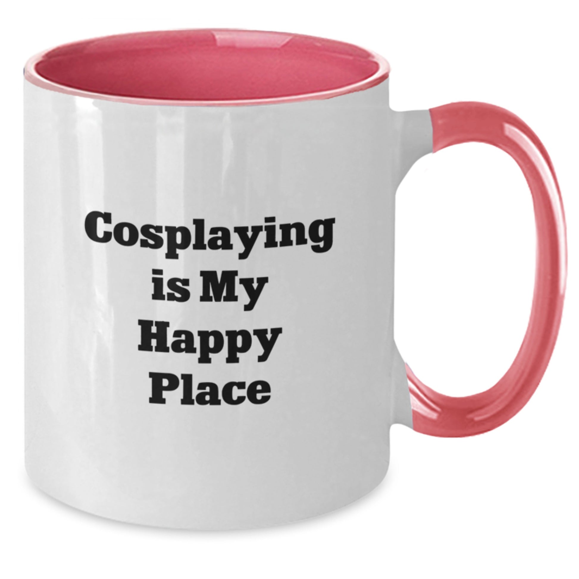 Funny Cosplaying Gifts for Men from Friends on Birthday Two Tone Coffee Mug - 'Cosplaying Is My Happy Place' - Additional