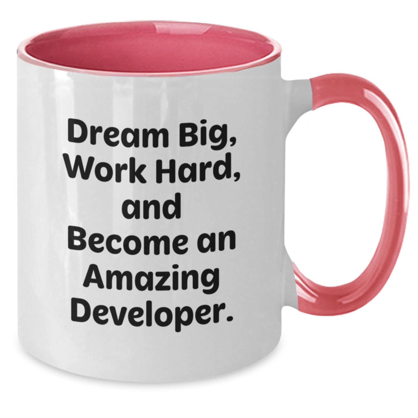 Funny Developer Gifts from Friends, Inspiring Two Tone Coffee Mug for Men, Dream Big Work Hard Quote Birthday Unique Gifts for Developer Coworkers - Additional