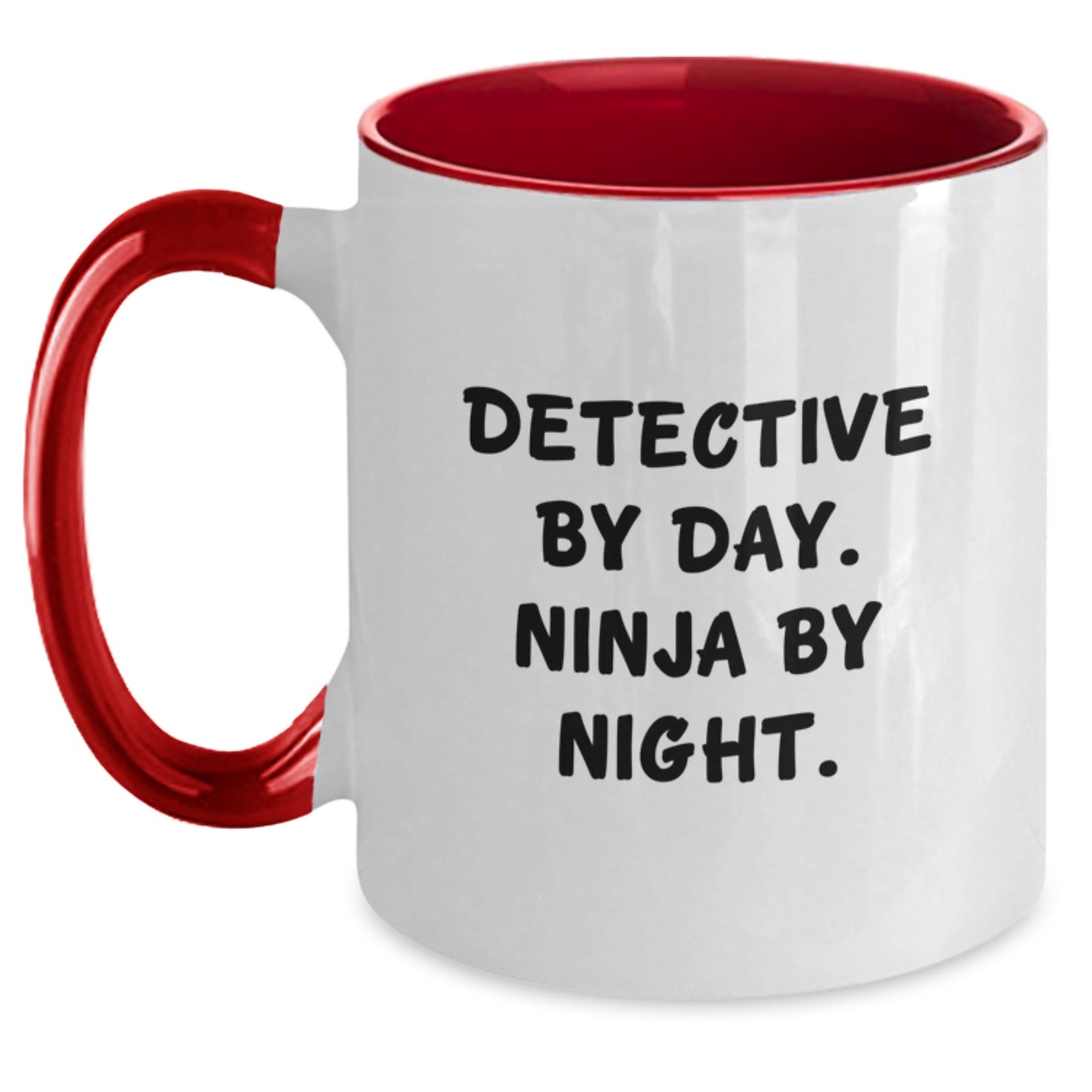 Gifts from Men, Women, and Friends for the Detective in Your Life - 'Detective by Day, Ninja by Night' Two Tone Coffee Mugs - Unique Christmas Unique Gifts - Main