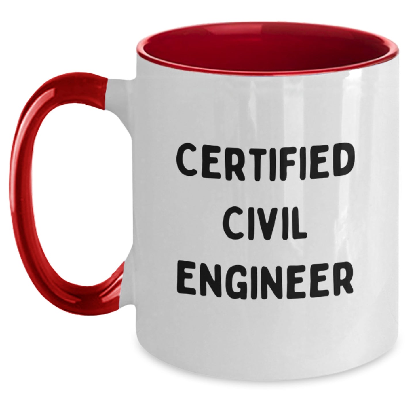 Civil Engineer Funny Gifts from Family, Unique Christmas Unique Gift for Civil Engineer, Two Tone Coffee Mug, Certified 'I'm a Civil Engineer' - Main