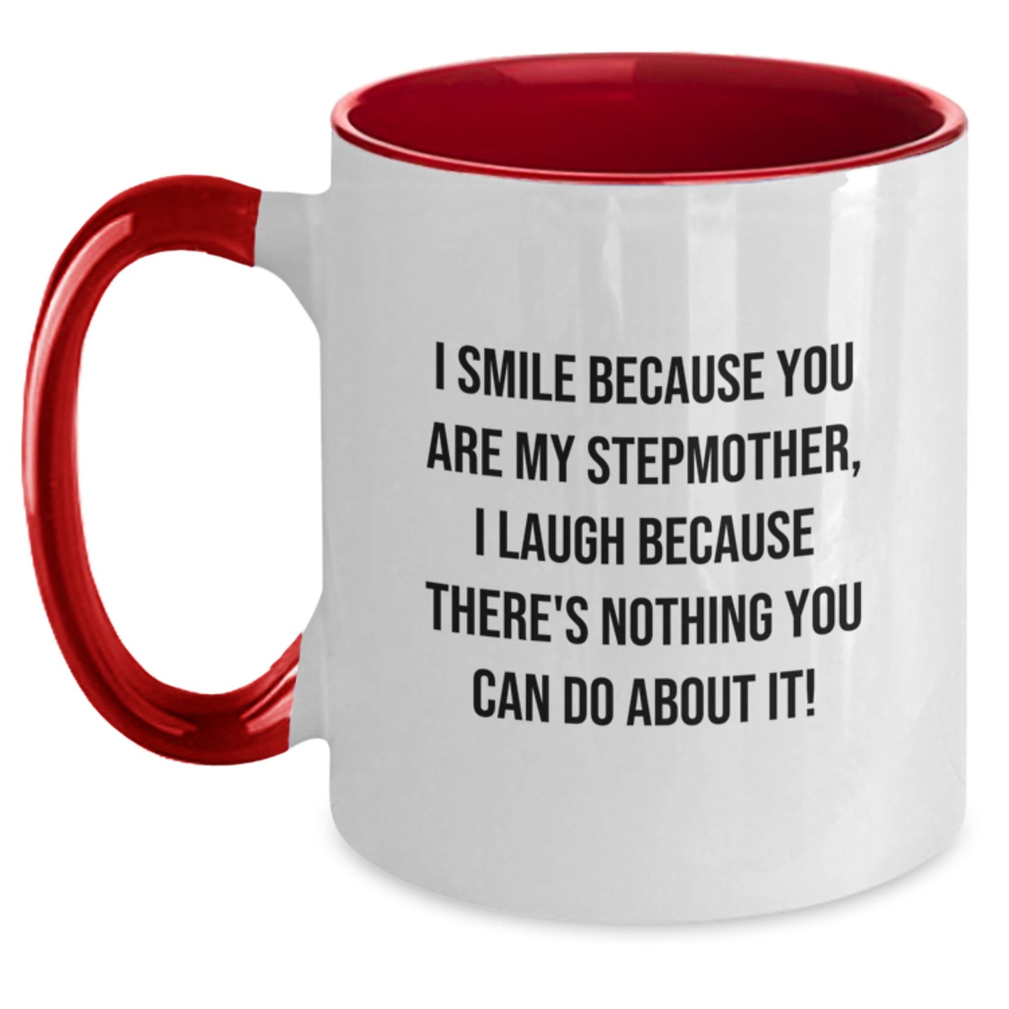 Funny Stepmother Gifts from Men to Stepmother - Christmas Unique Stepmother Two Tone Coffee Mugs - Stepmother Love Quote, Stepmother Heart - Main