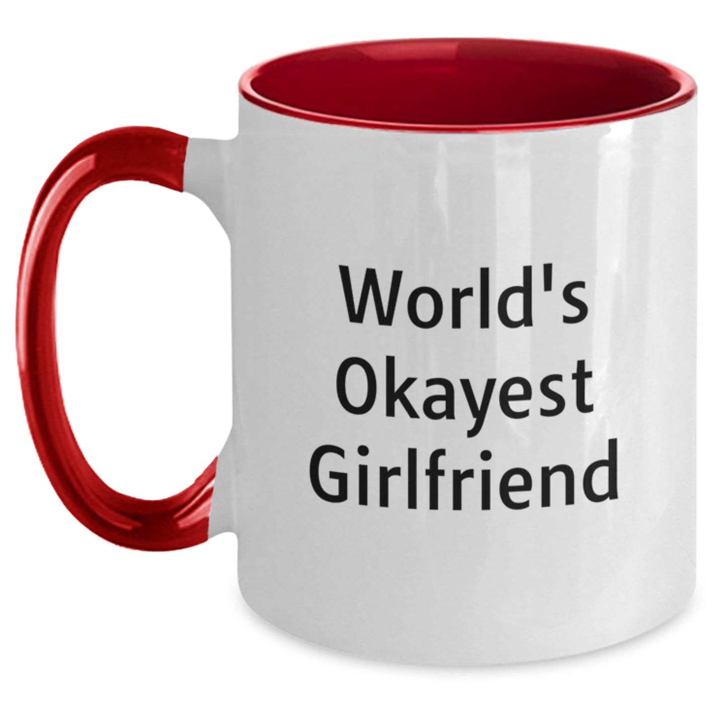 Funny Sweetheart Gifts from Men - World's Okayest Sweetheart Two Tone Coffee Mug, Unique Christmas Unique Gifts for Her, Gifts for Sweetheart, Ceramic Mug, Microwave and Dishwasher Safe - Main
