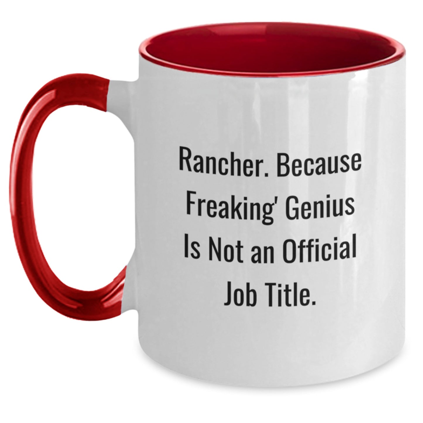 Rancher Gifts, Funny Two Tone Coffee Mugs, Christmas Unique Presents for Rancher Friends and Family - Gifts from Men, Women, Coworkers - Rancher Coffee Mug, Christmas Morning, Morning Coffee - Main