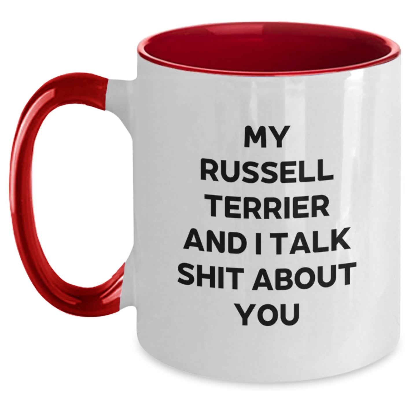 Funny Russell Terrier Dog Gifts from Men to Friends, Russell Terrier Dog Lover Two Tone Coffee Mug, Russell Terrier Dog Father's Day Unique - Main