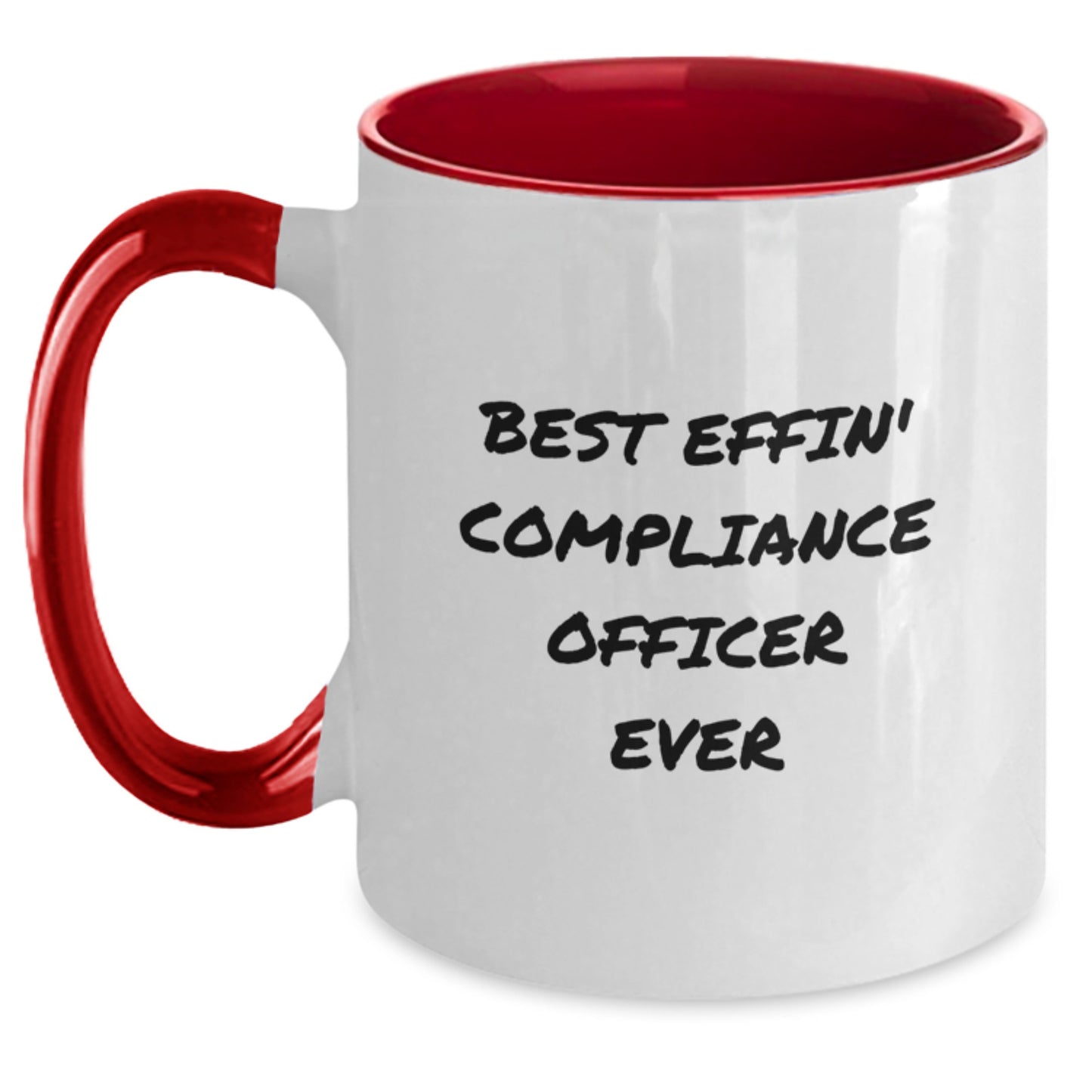 Compliance Officer Gifts from Friends Funny Two Tone Coffee Mug, Best Effin' Compliance Officer Ever Birthday Unique Gift for Compliance Officer Men - Main