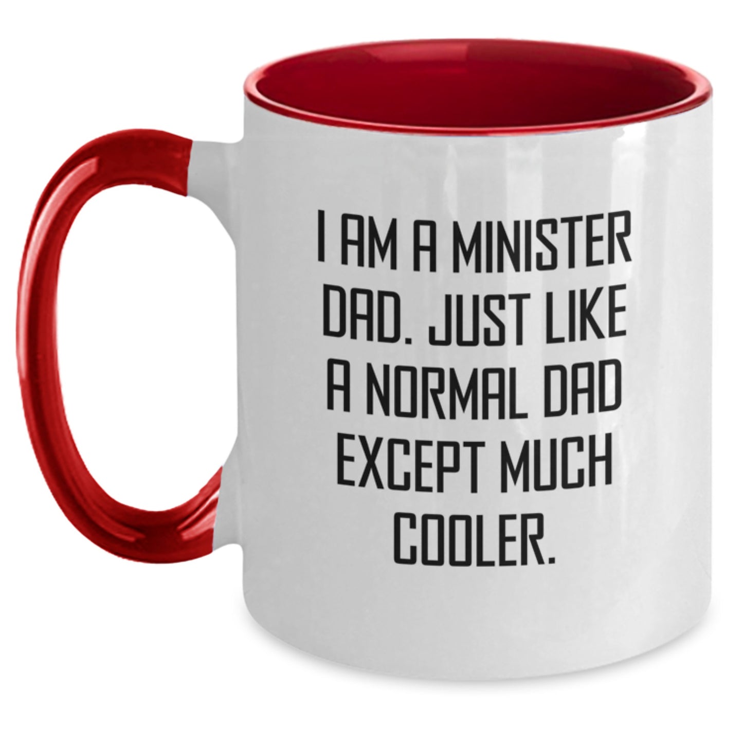 Birthday Gift for Her Minister Dad Mug – Black & White Present, 11oz - Main
