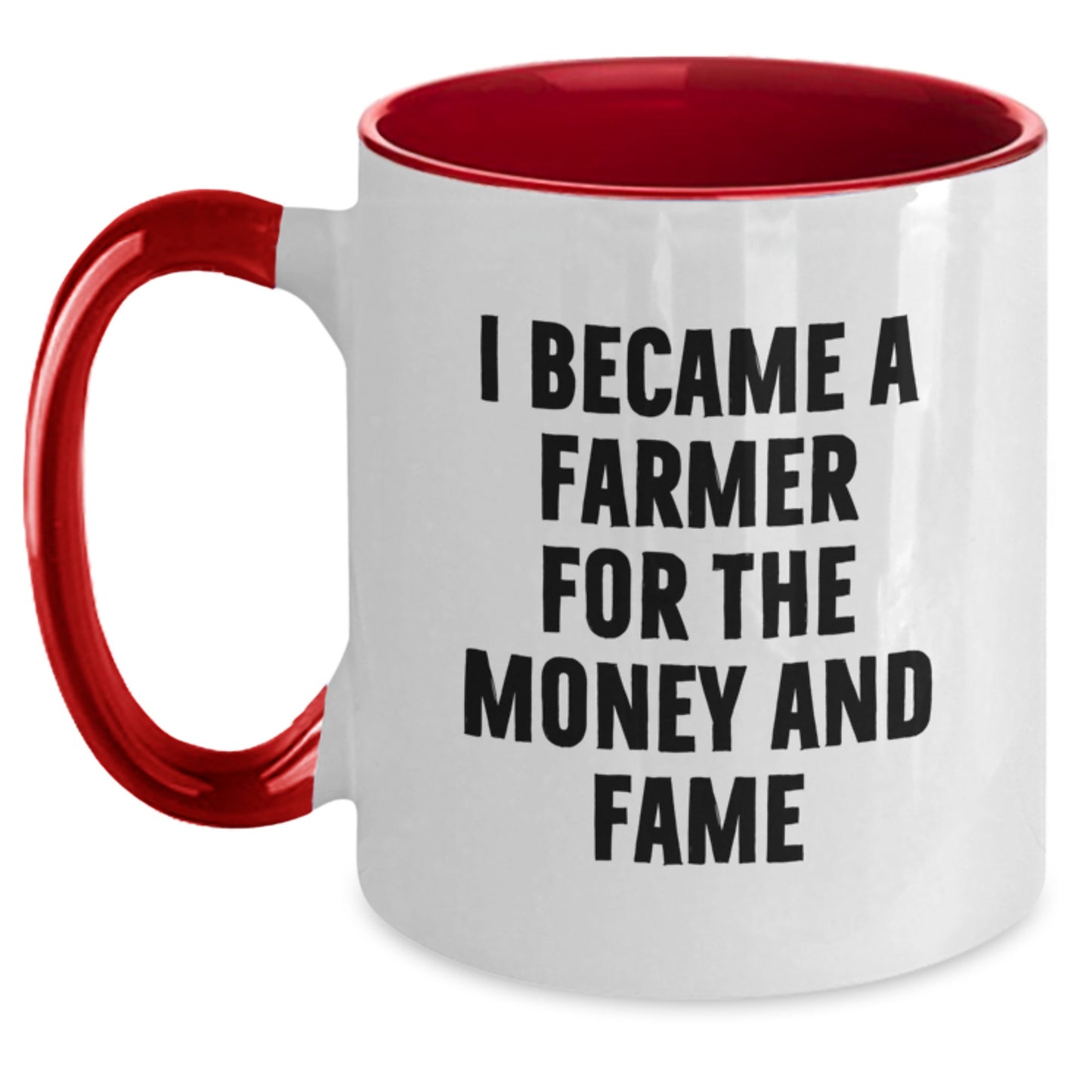 Funny Farmer Gifts from Friends for Birthday Unique Two Tone Coffee Mugs I Became A Farmer For The Money And Fame - Main