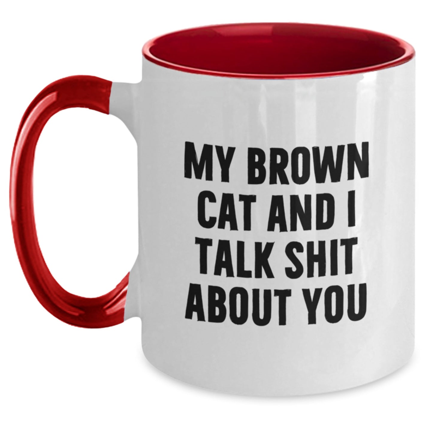 Funny Brown Cat Gifts from Mom for Mother's Day Unique Two Tone Coffee Mug - Main