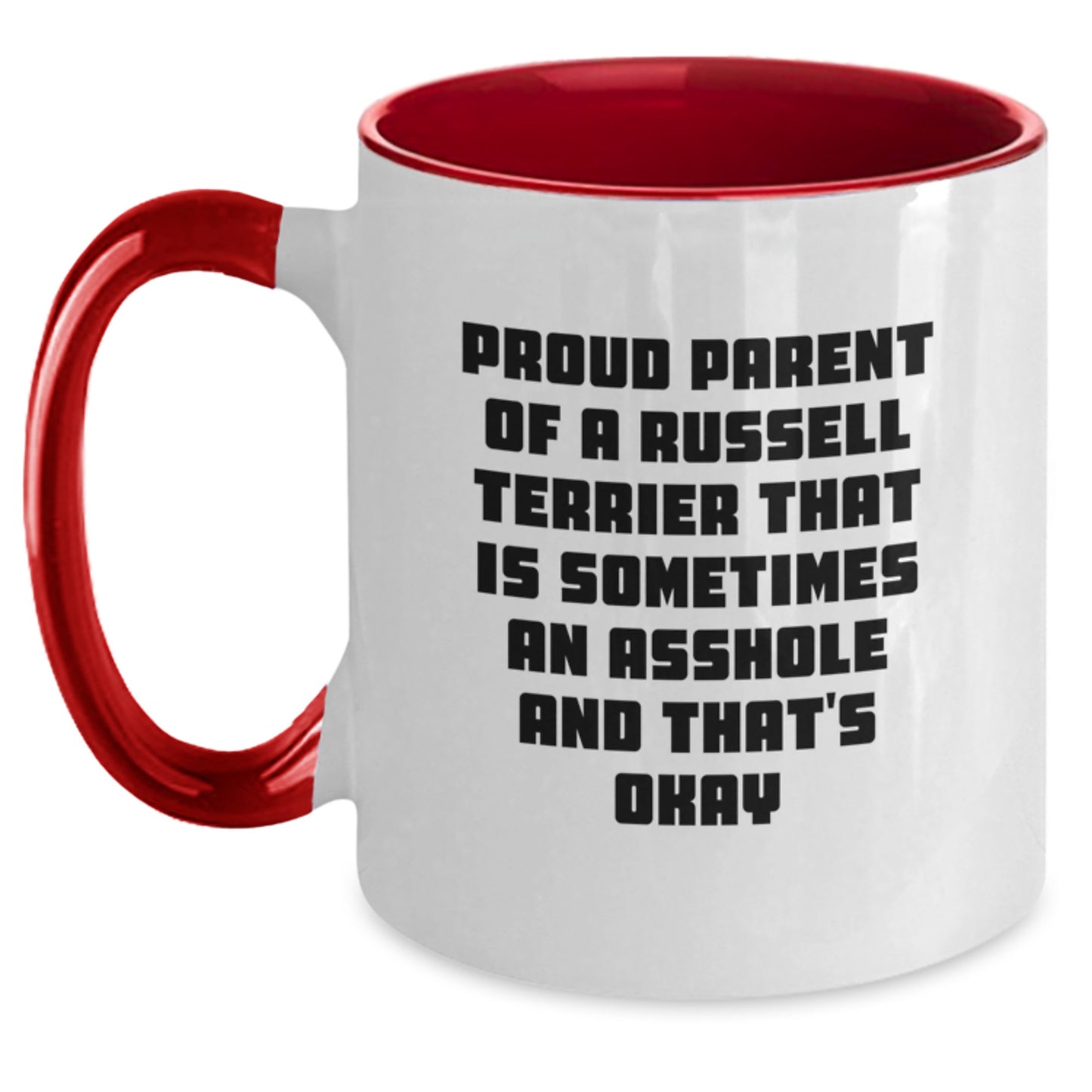 Funny Russell Terrier Dog Parent Gifts for Men, Women, Friends, Russell Terrier Dog Lovers, Birthday Unique Gifts from Mom, Dad, Friends, Family - Two Tone Coffee Mug - Main