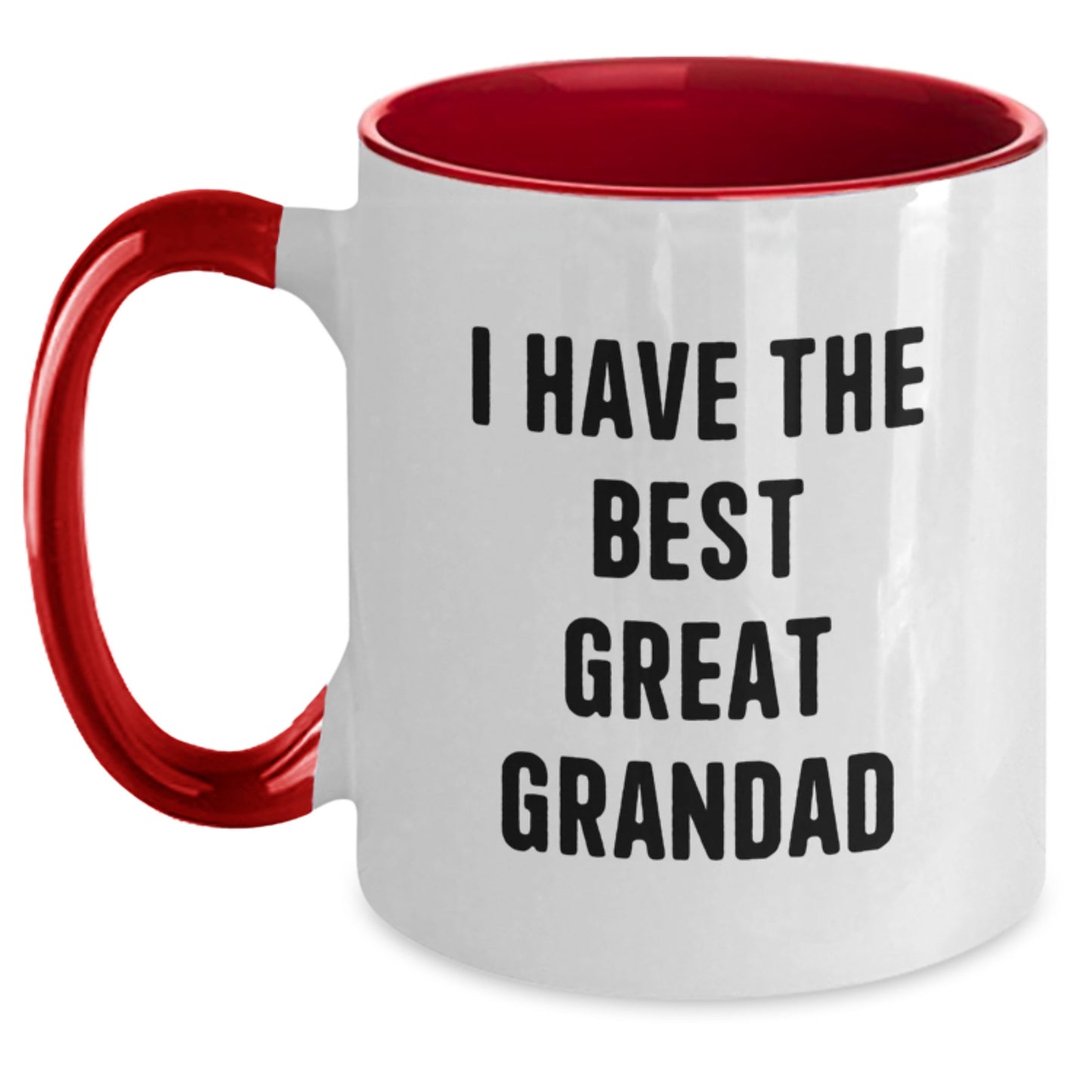 Funny Grandad Gifts for Him, I Have The Best Great Grandad Two Tone Coffee Mug, Christmas Unique Mugs from Family - Main