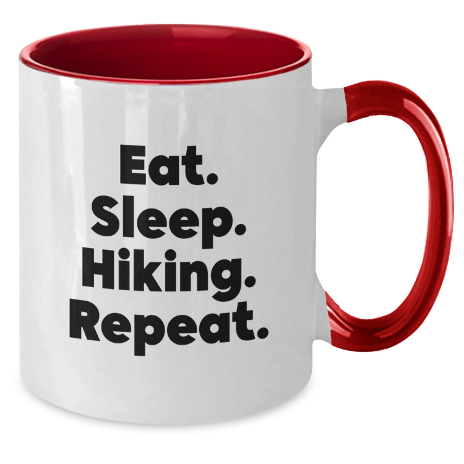 Funny Hiking Gifts for Men, Women, Friends, or Coworkers - Eat. Sleep. Hiking. Repeat. Two Tone Coffee Mug, Graduation Unique Gifts from Family - Additional