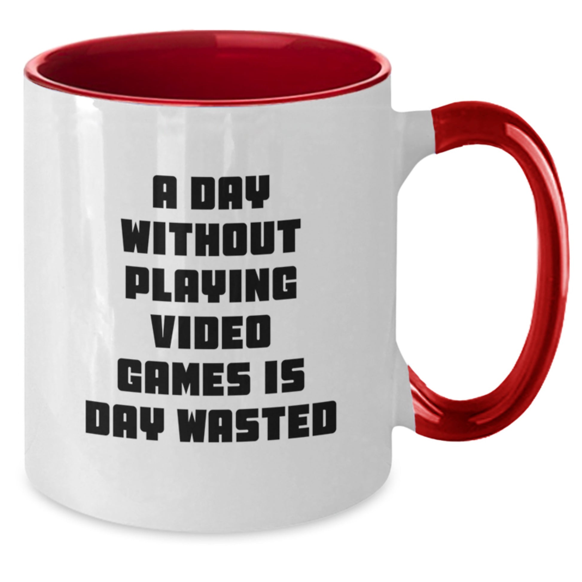 Funny Coffee Mugs for Playing Video Games Enthusiasts, Gifts from Friends for Birthday Unique Presents, Two Tone Mug, A Day Without Playing Video Games Is Day Wasted - Additional