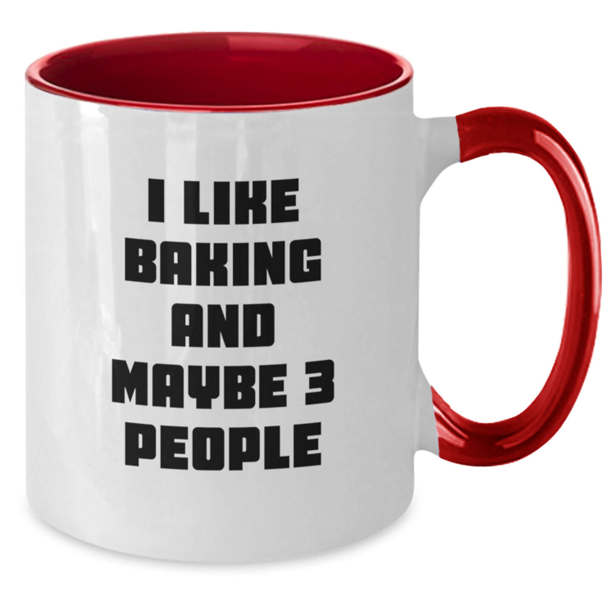 Funny Baking Gifts for Men, Two Tone Coffee Mug, 'I Like Baking And Maybe 3 People' Quote, Unique Graduation Unique Gifts from Family or Friends - Additional