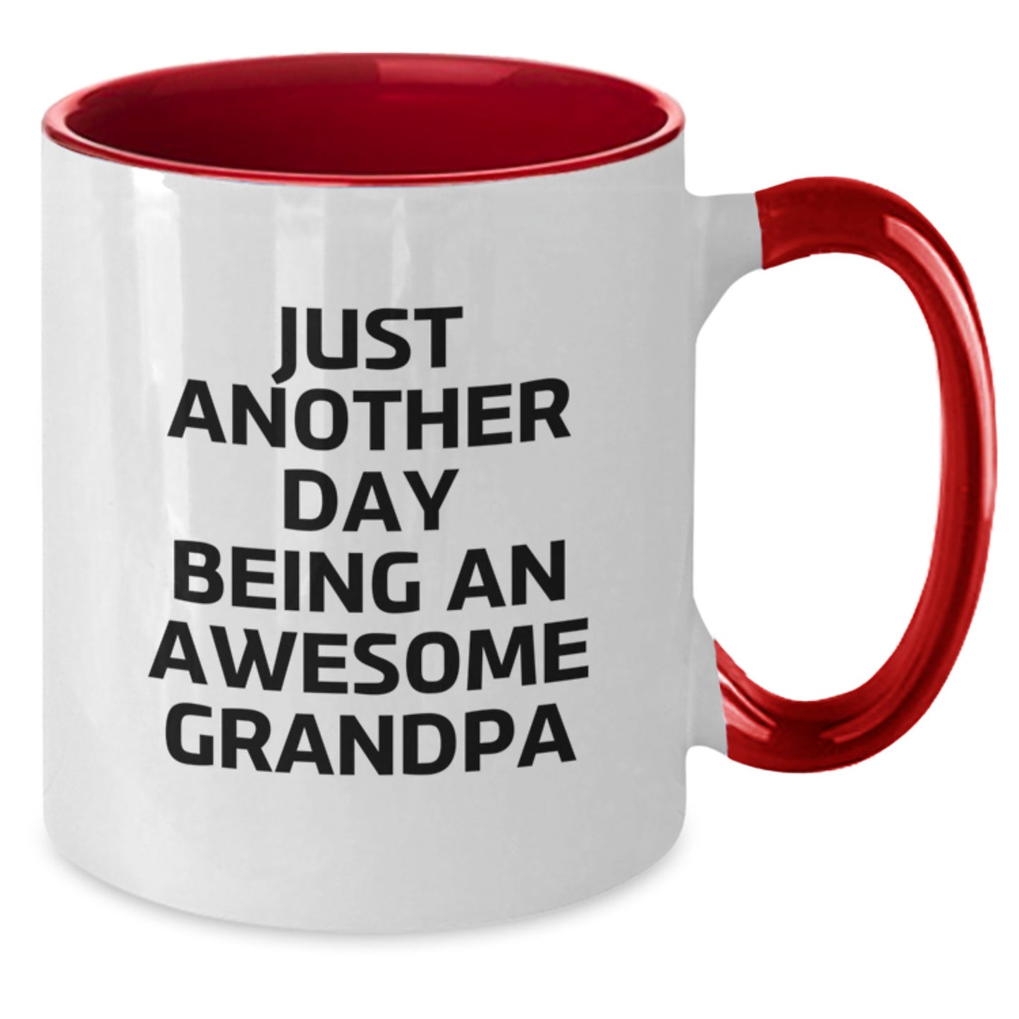 Funny Grandpa Gifts from Men to Grandpa - Two Tone Coffee Mug with Just Another Day Being An Awesome Grandpa Quote for Christmas Unique Gifts - Additional