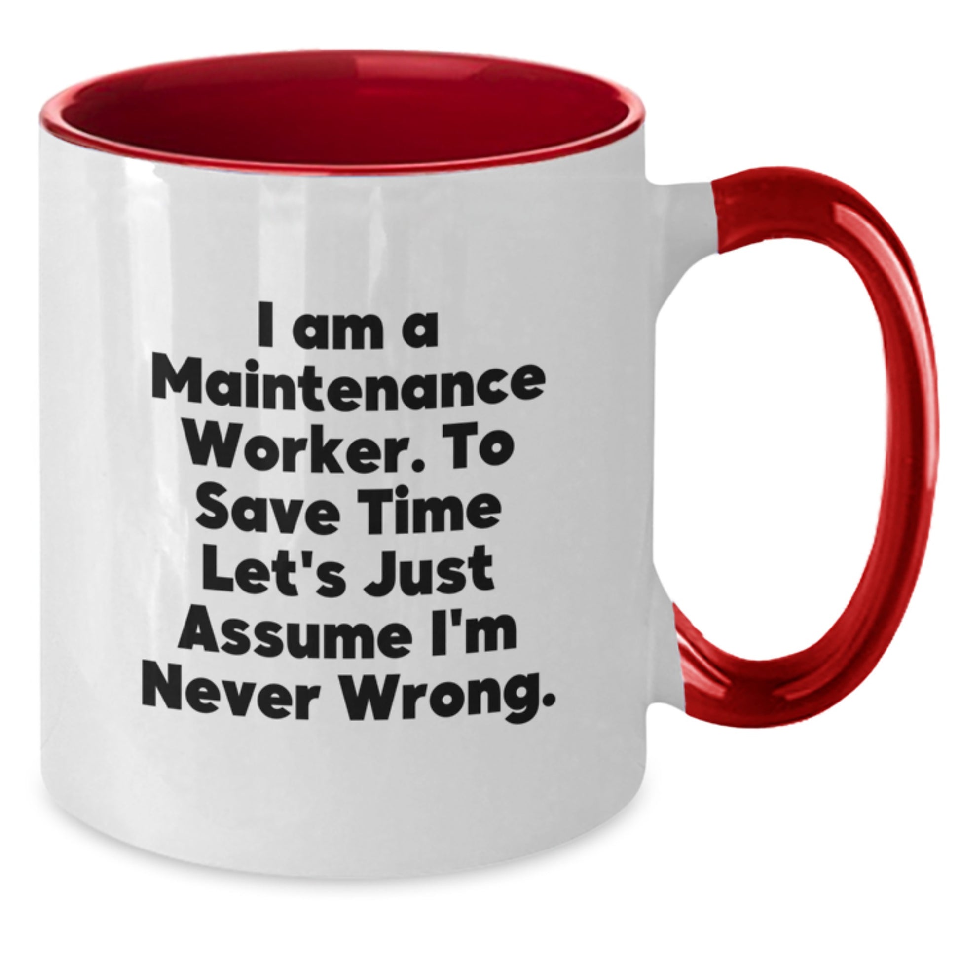 Maintenance Worker Keepsake Two Tone Coffee Mug for Him Birthday Gift - Additional