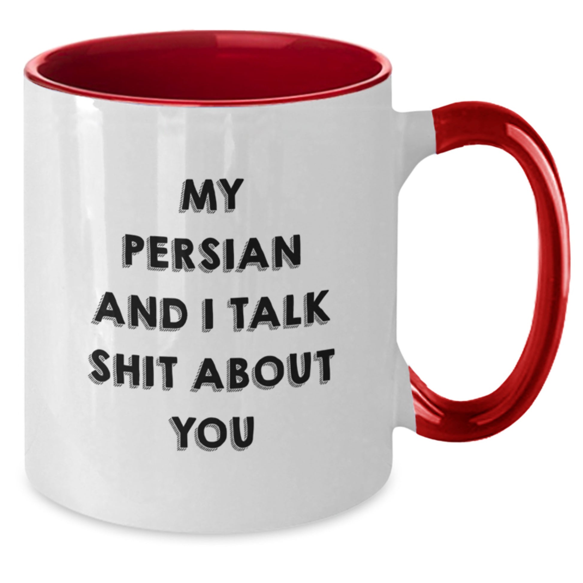 Funny Persian Cat Gifts from Friends - My Persian And I Talk Shit About You Birthday Unique Mugs for Women, Men, Family, and Persian Cat Lovers - Two Tone Coffee Mug - Additional