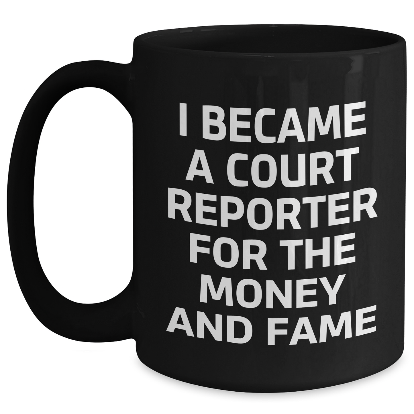 Funny Court Reporter Quote Gifts for Him or Her, Black Coffee Mug, Graduation Unique Gifts from Friends or Family - Main
