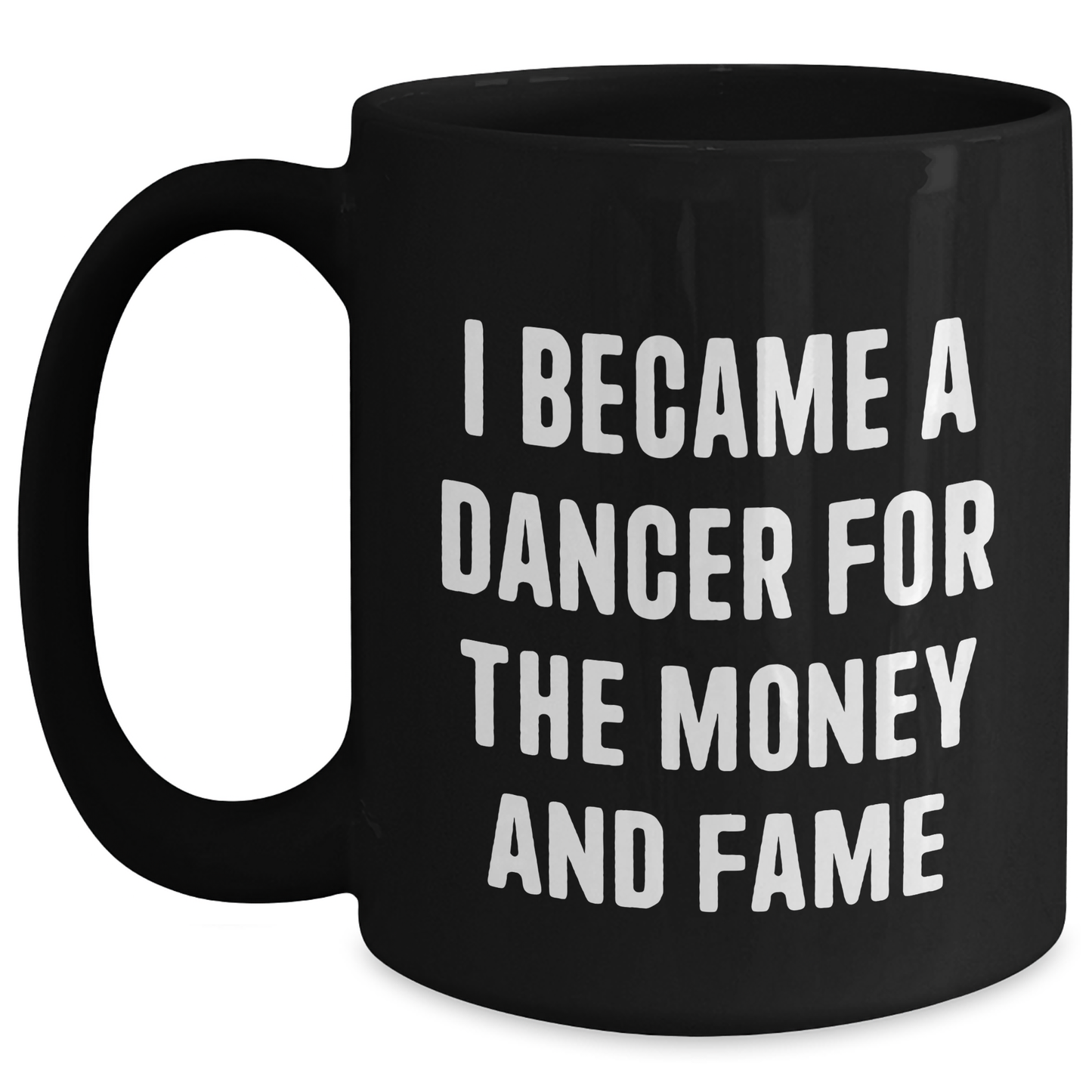 Funny Dancer Gifts from Friends for Graduation Unique Dancer Black Coffee Mugs I Became A Dancer For The Money And Fame - Main