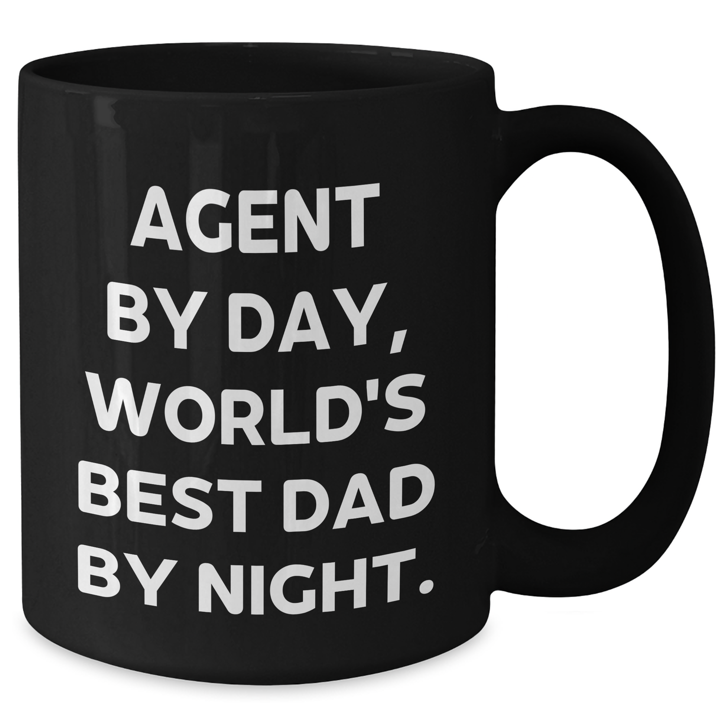 Agent By Day, Funny World's Best Dad By Night Black Coffee Mug, Gifts from Family, Father's Day Unique - Additional