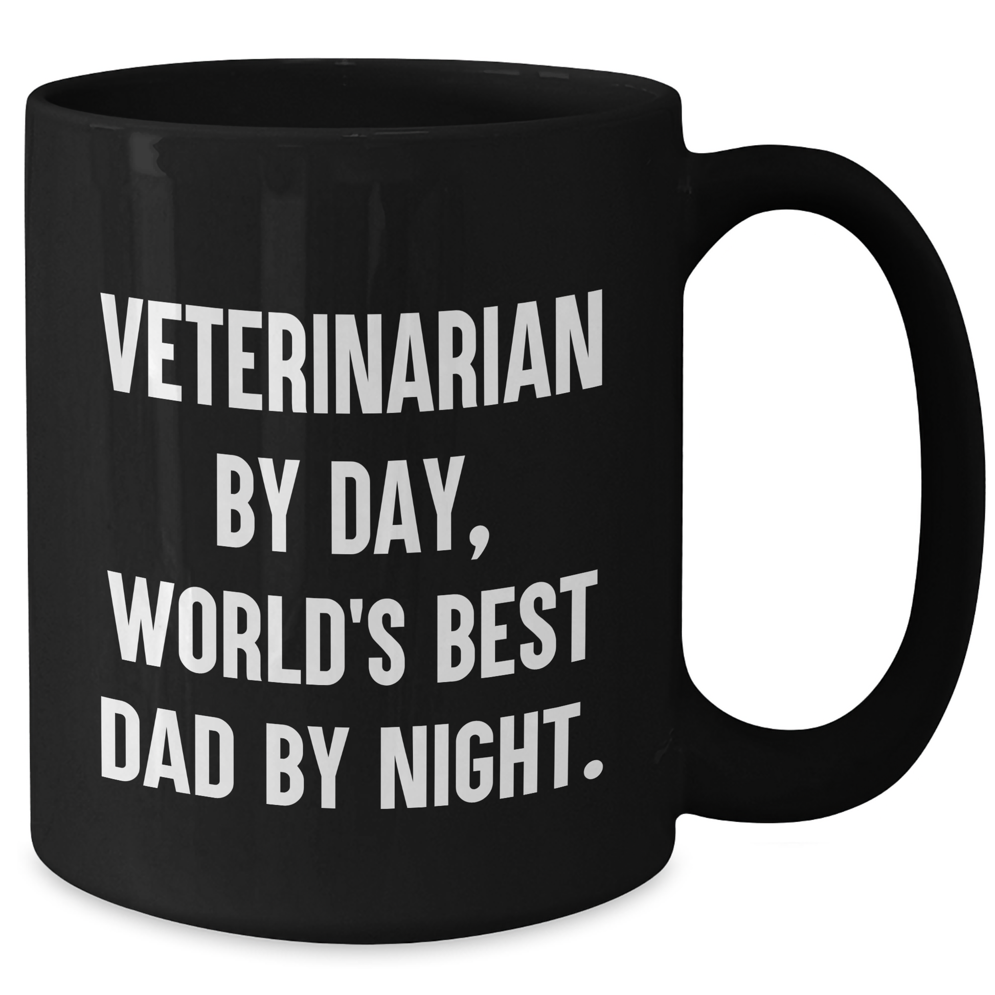 Veterinarian Gifts, Funny Quote, Black Coffee Mug - Gifts from Men for Veterinarian By Day, World's Best Dad By Night., Father's Day Unique - Additional