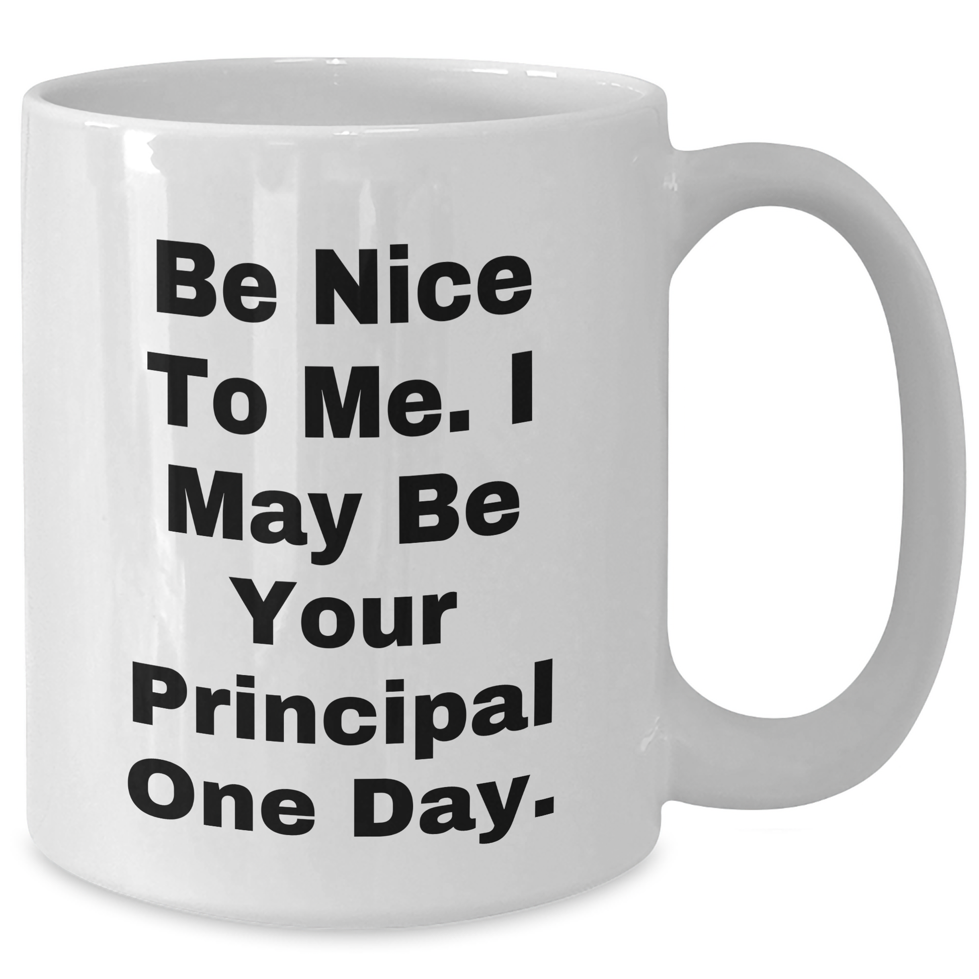Funny Principal Gifts from Men to Men - White Coffee Mug, Be Nice To Me. I May Be Your Principal One Day. - Unique Graduation Celebration - Additional