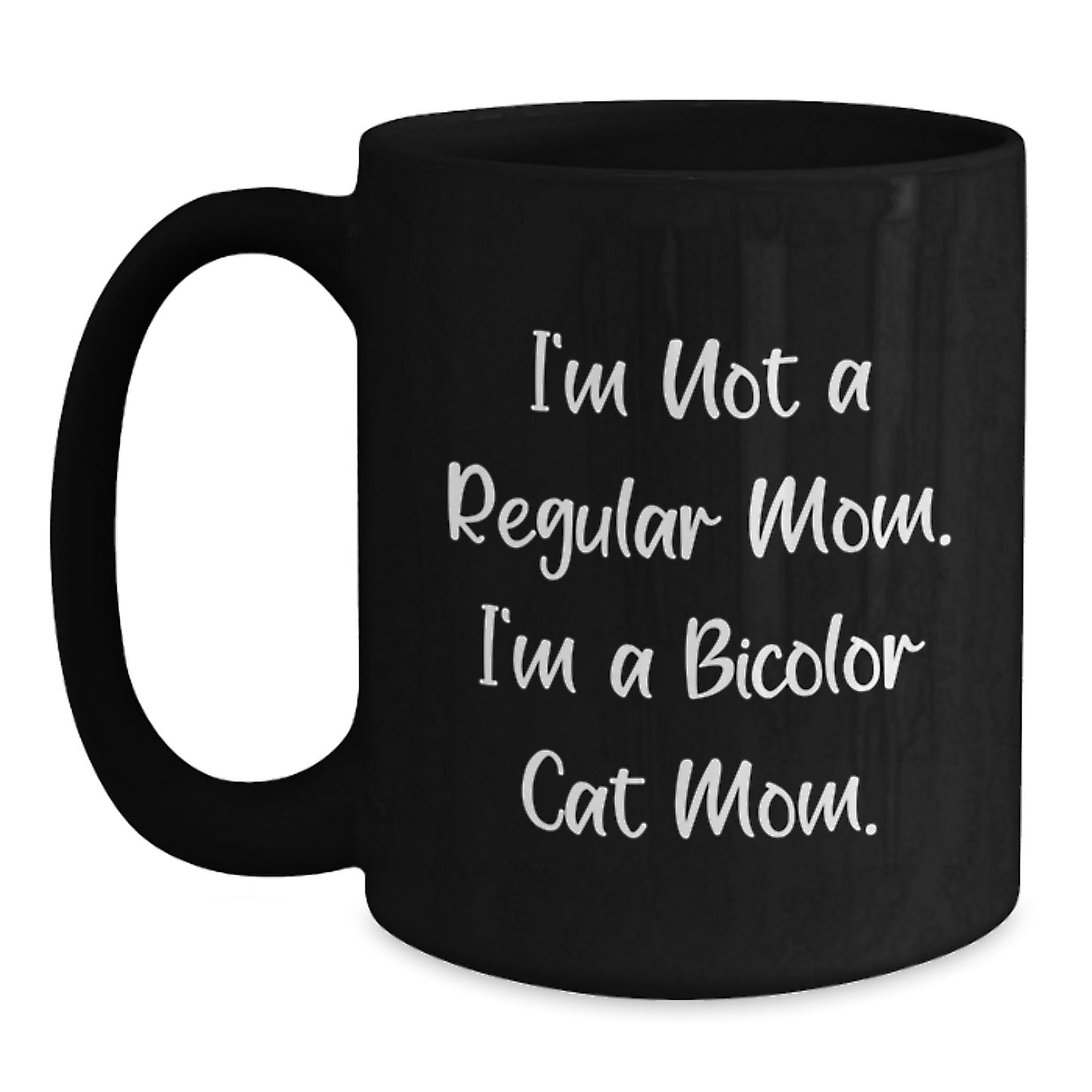 Funny Bicolor Cat Mom Gifts for Graduation Unique Black Coffee Mug from Men to Bicolor Cat Lovers - Main