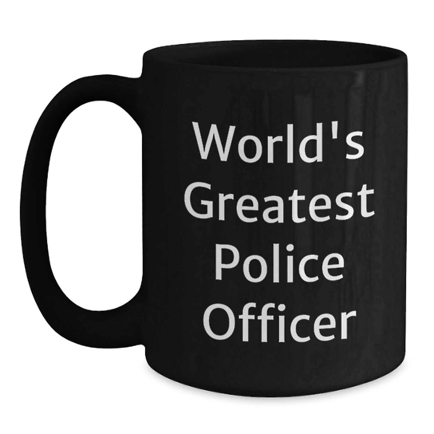 Funny Police Officer Gifts from Men, Unique Black Coffee Mugs for Christmas, World's Greatest Police Officer - Main