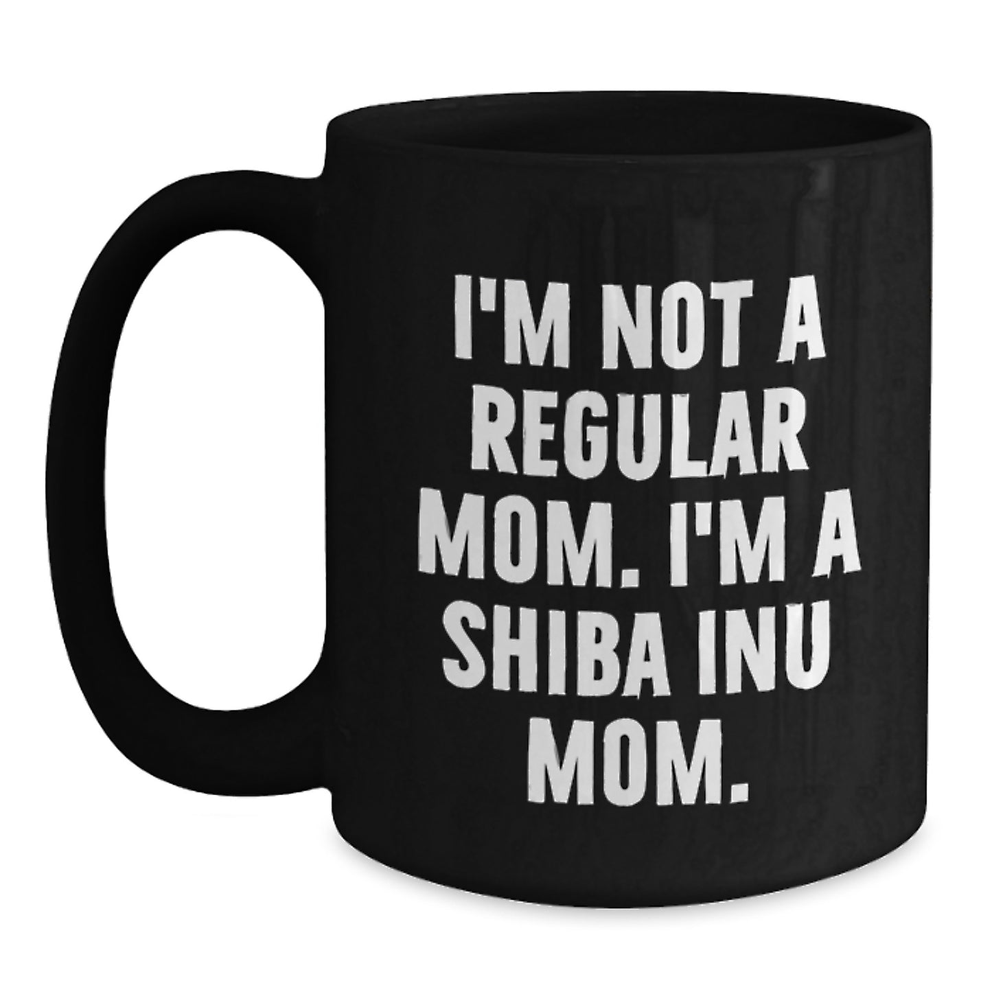 Funny Shiba Inu Mom Gifts from Family, Birthday Unique Gifts for Shiba Inu Dog Enthusiasts, Black Coffee Mug - Main