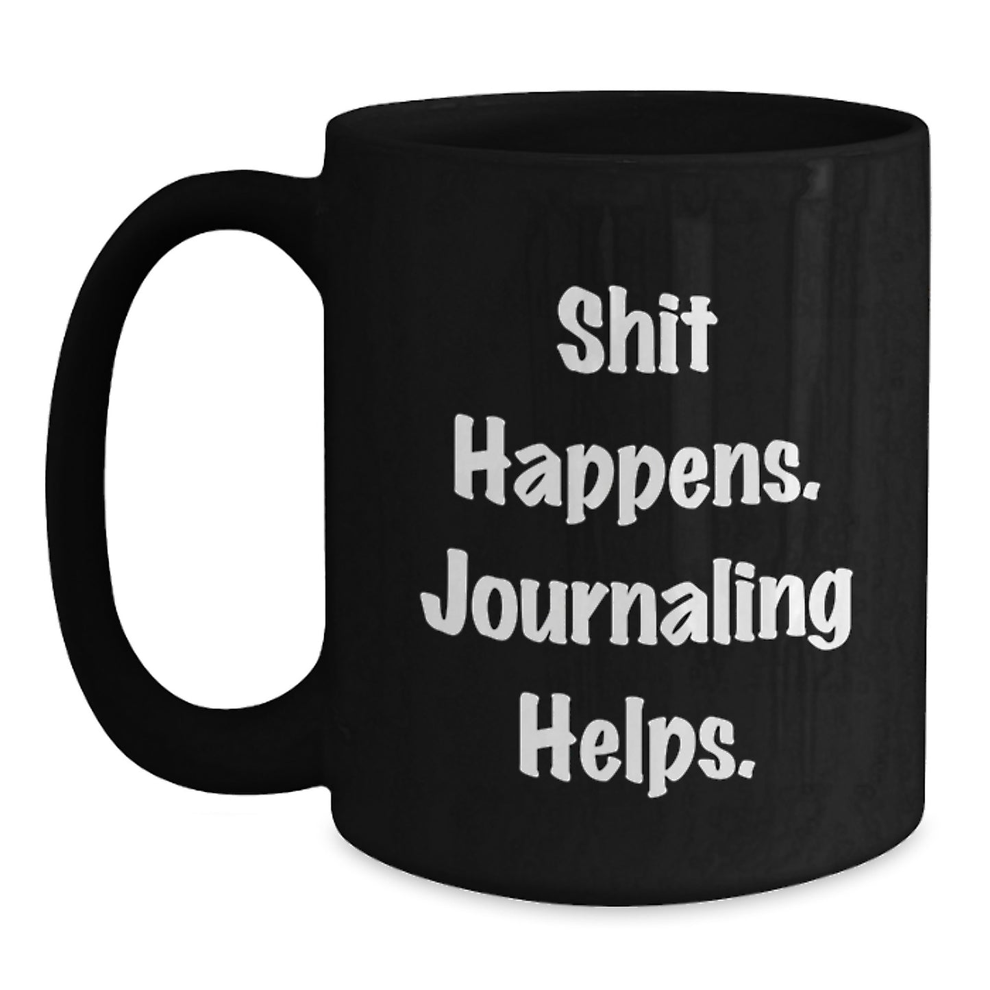 Funny Journaling Gifts from Friends for Journaling Enthusiasts Black Coffee Mug for Birthday Unique Gifts - Main