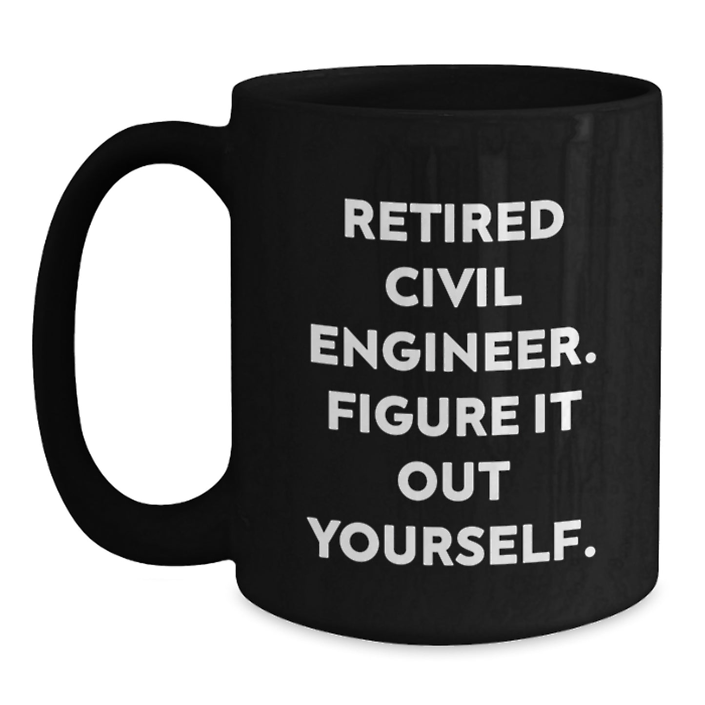 Civil Engineer Christmas Cheer Funny Quote Black Coffee Mug Gifts for Men by Friends - Main