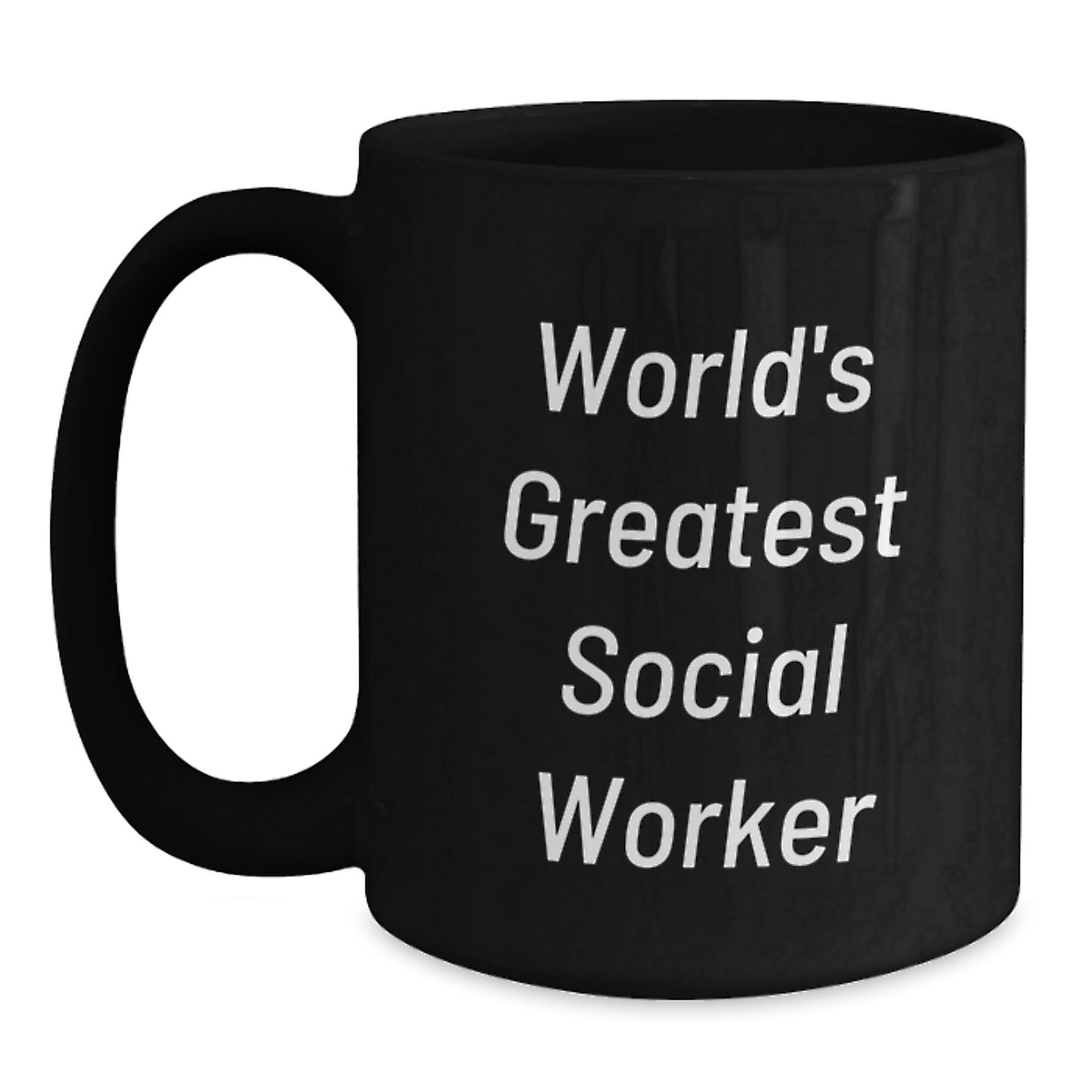 Funny Social Worker Gifts from Friends, World's Greatest Social Worker Black Coffee Mug for Graduation - Main