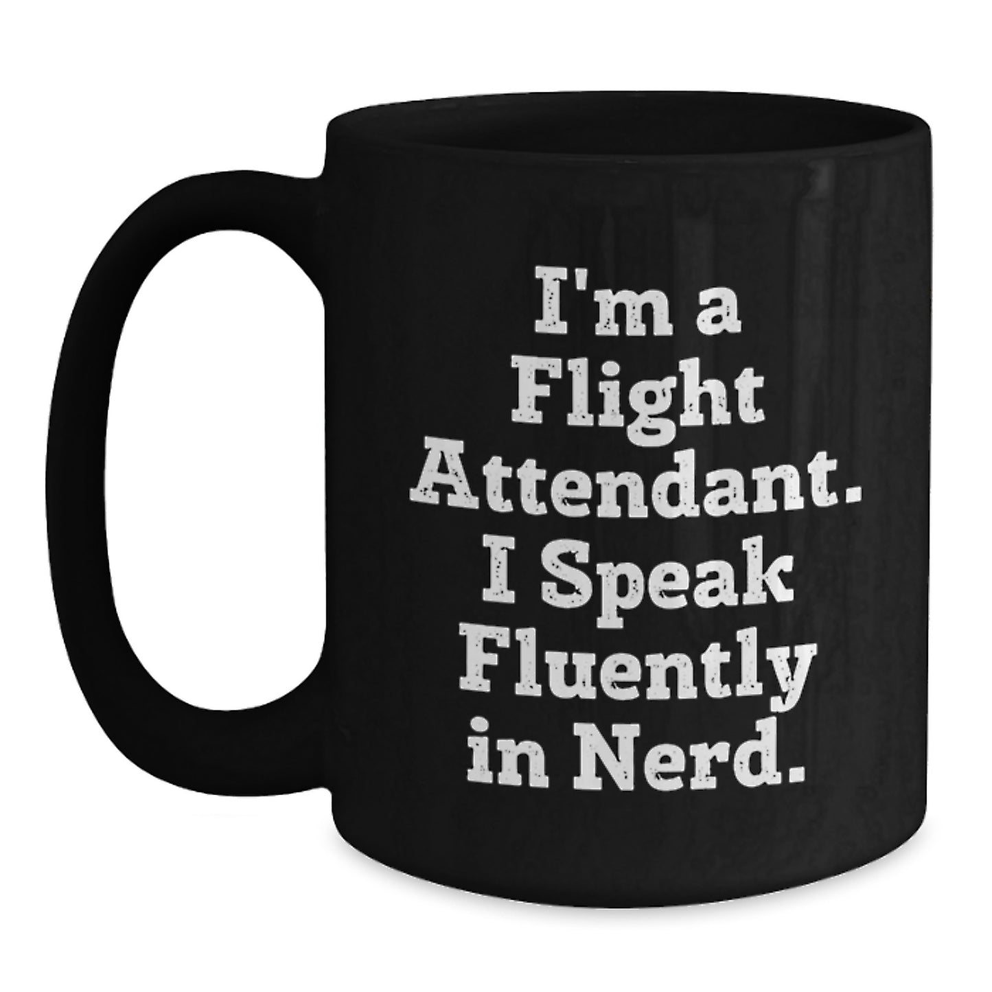 Funny Flight Attendant Humor Gifts from Men to Friends, Black Coffee Mug for Flight Attendant, Unique Christmas Memorable Presents for Coworkers - Main