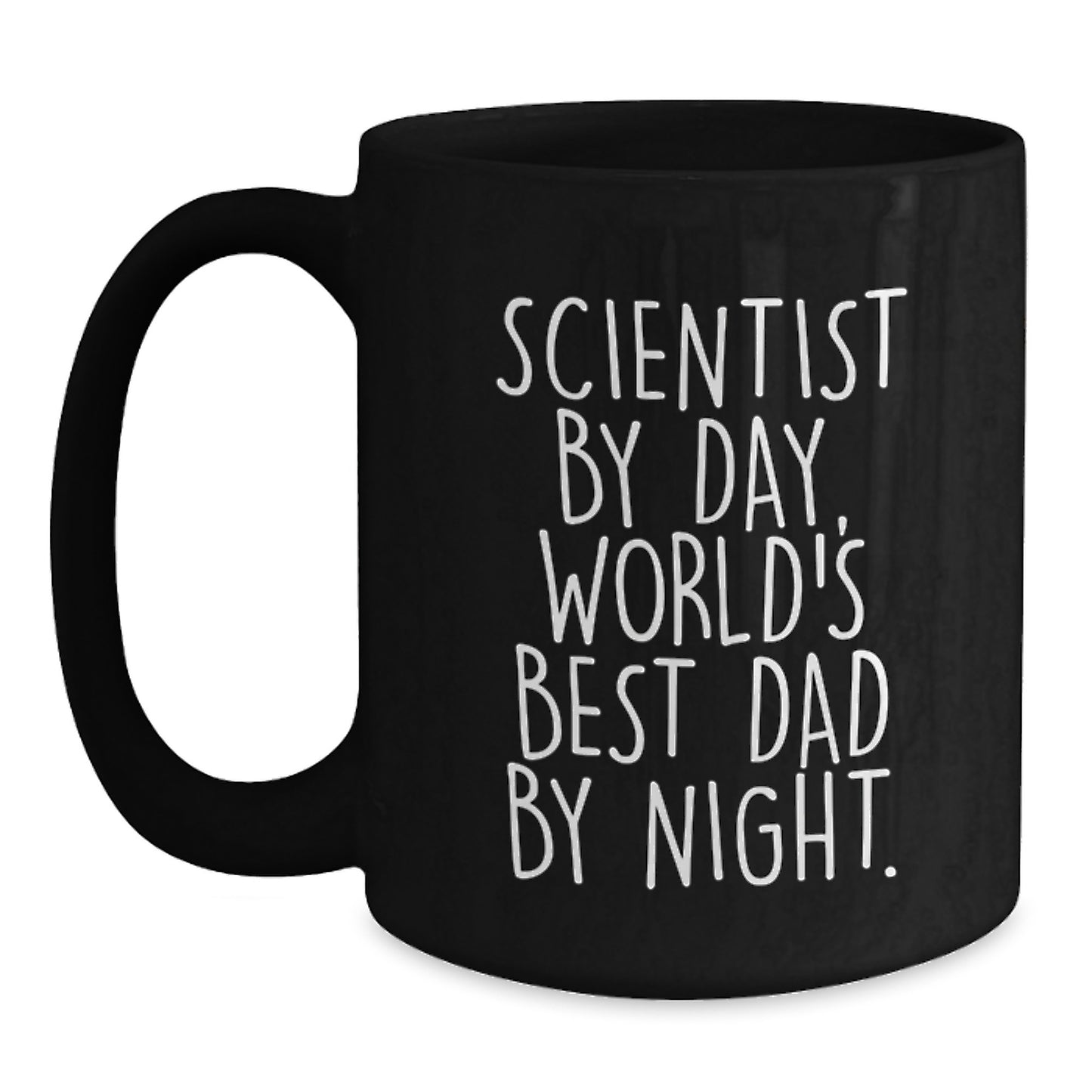 Funny Scientist Mug Gifts from Men to Family - World's Best Dad Scientist Black Coffee Mug Christmas Unique Gift - Main