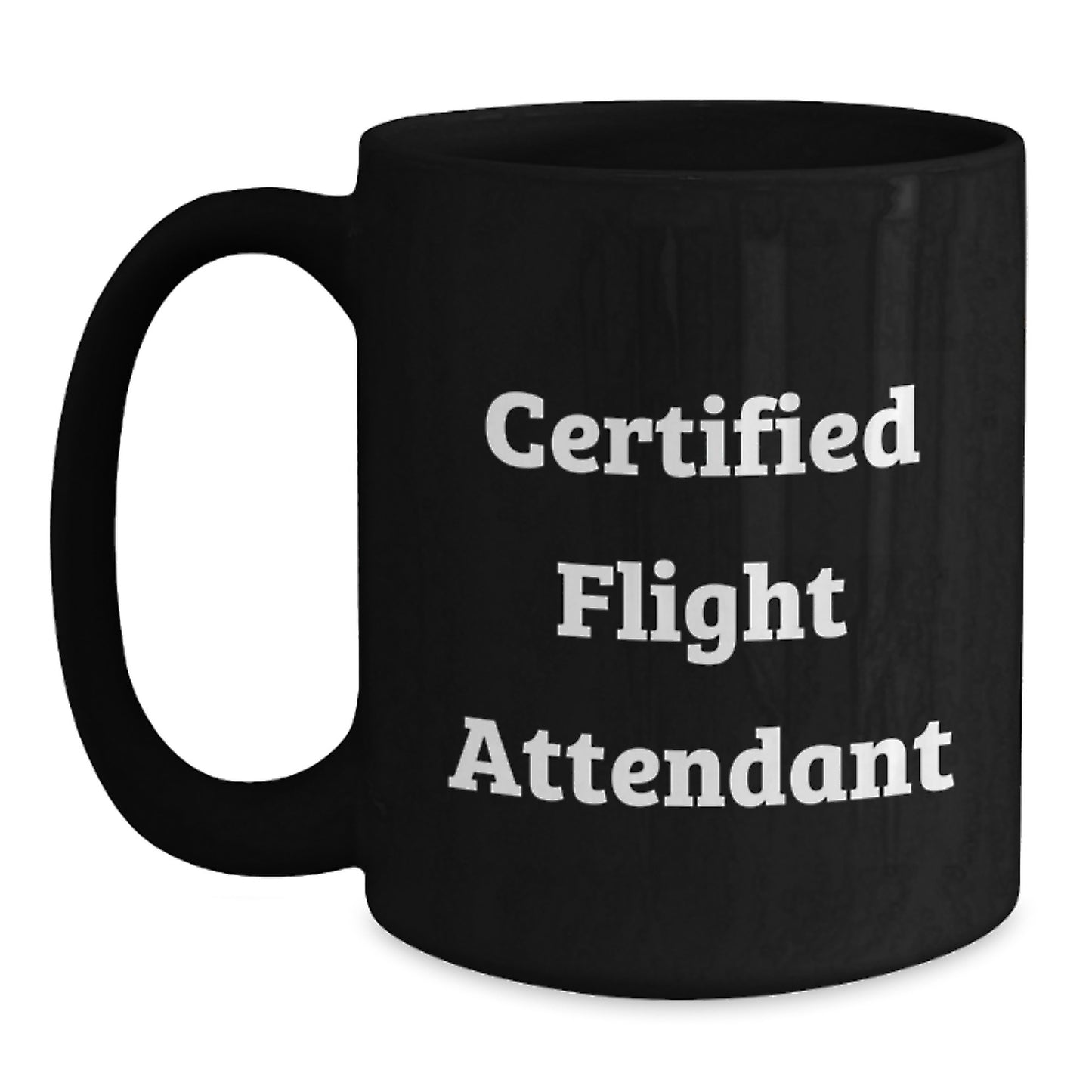 Funny Flight Attendant Gifts for Her, Unique Black Coffee Mug for Certified Flight Attendant Friends, Christmas Unique Gifts from Men to Women - Main