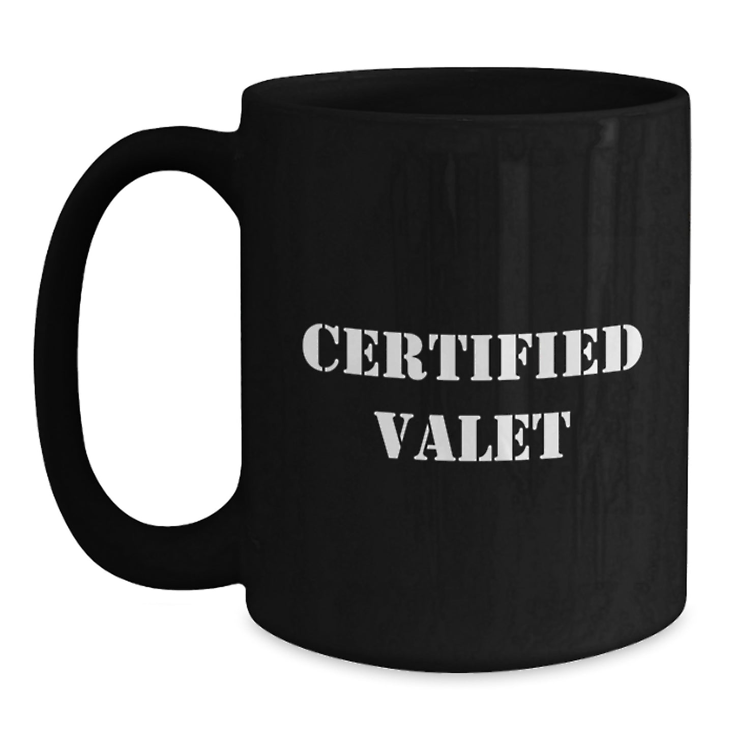 Funny Valet Gifts from Friends for Valet Black Coffee Mugs, Certified Valet Unique Christmas Unique Gifts Ideas - Main