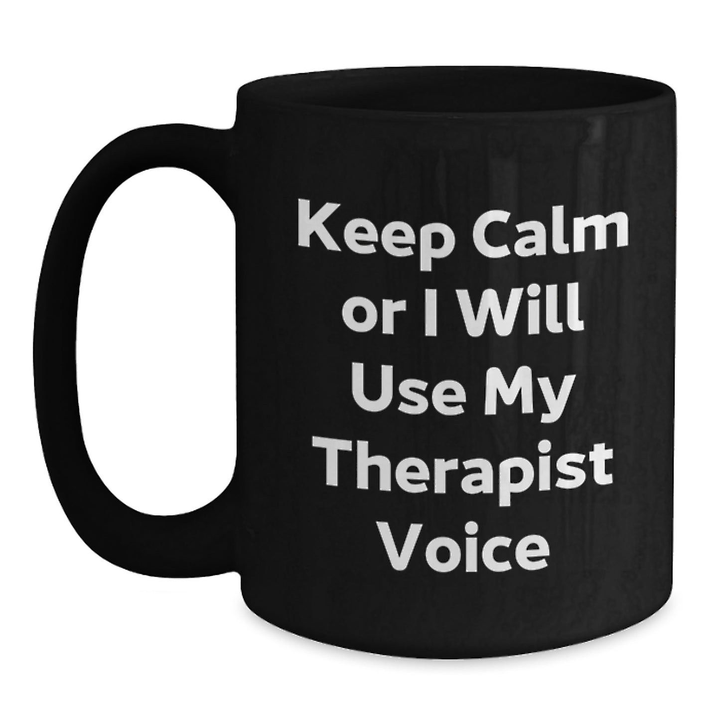 Funny Gifts from Friends for Therapist, Keep Calm Black Coffee Mug, Valentine's Unique Gifts - Main