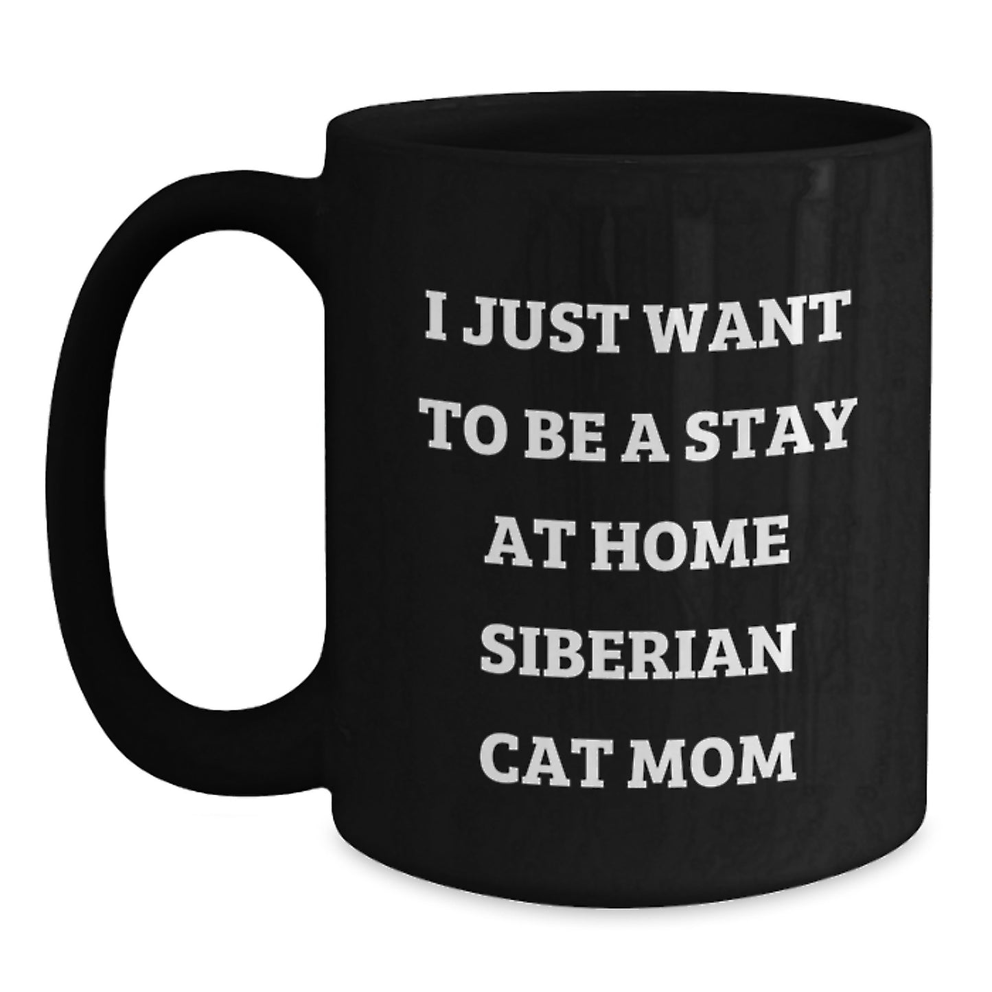 Funny Siberian Cat Gifts from Friends and Family - Black Coffee Mug for Christmas Unique Presents - Main