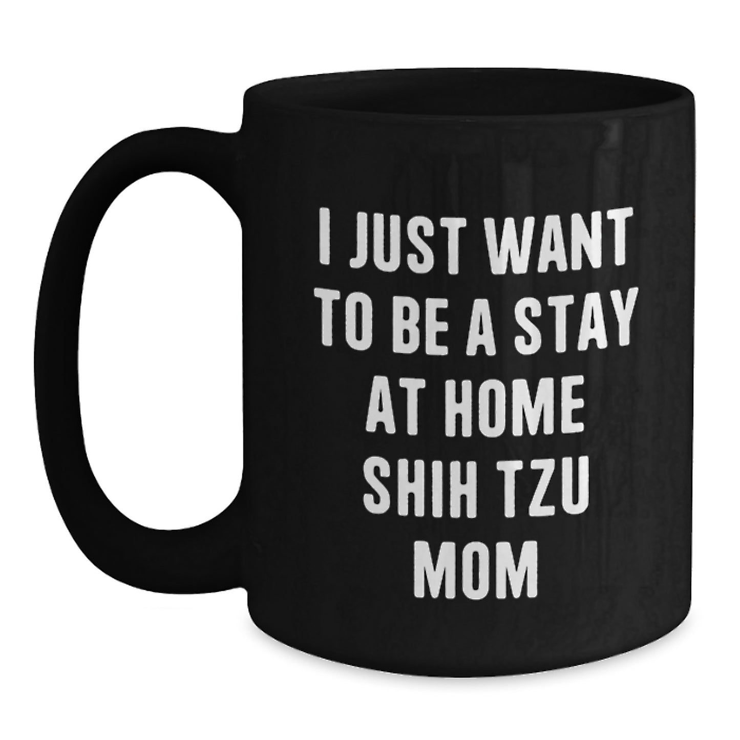 Funny Shih Tzu Dog Mom Gifts from Mom, Christmas Unique Gifts for Shih Tzu Dog Owners, Black Coffee Mug - Main