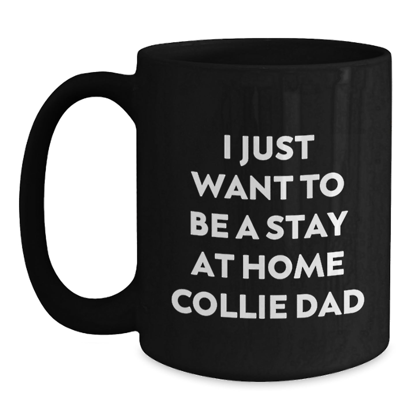 Cute Collie Dog Black Coffee Mug, Funny Gifts for Collie Dog Owners from Men to Women, Valentine's Unique Black Coffee Mugs - Main