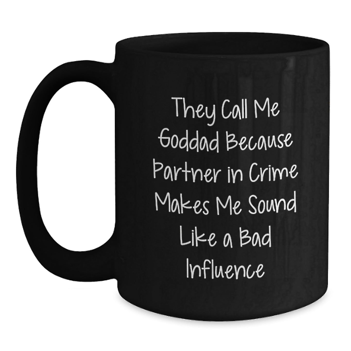 Funny Goddad Gifts, Black Coffee Mug, Perfect for Partner In Crime, Christmas Unique Presents, Gifts from Men to Goddad - Main