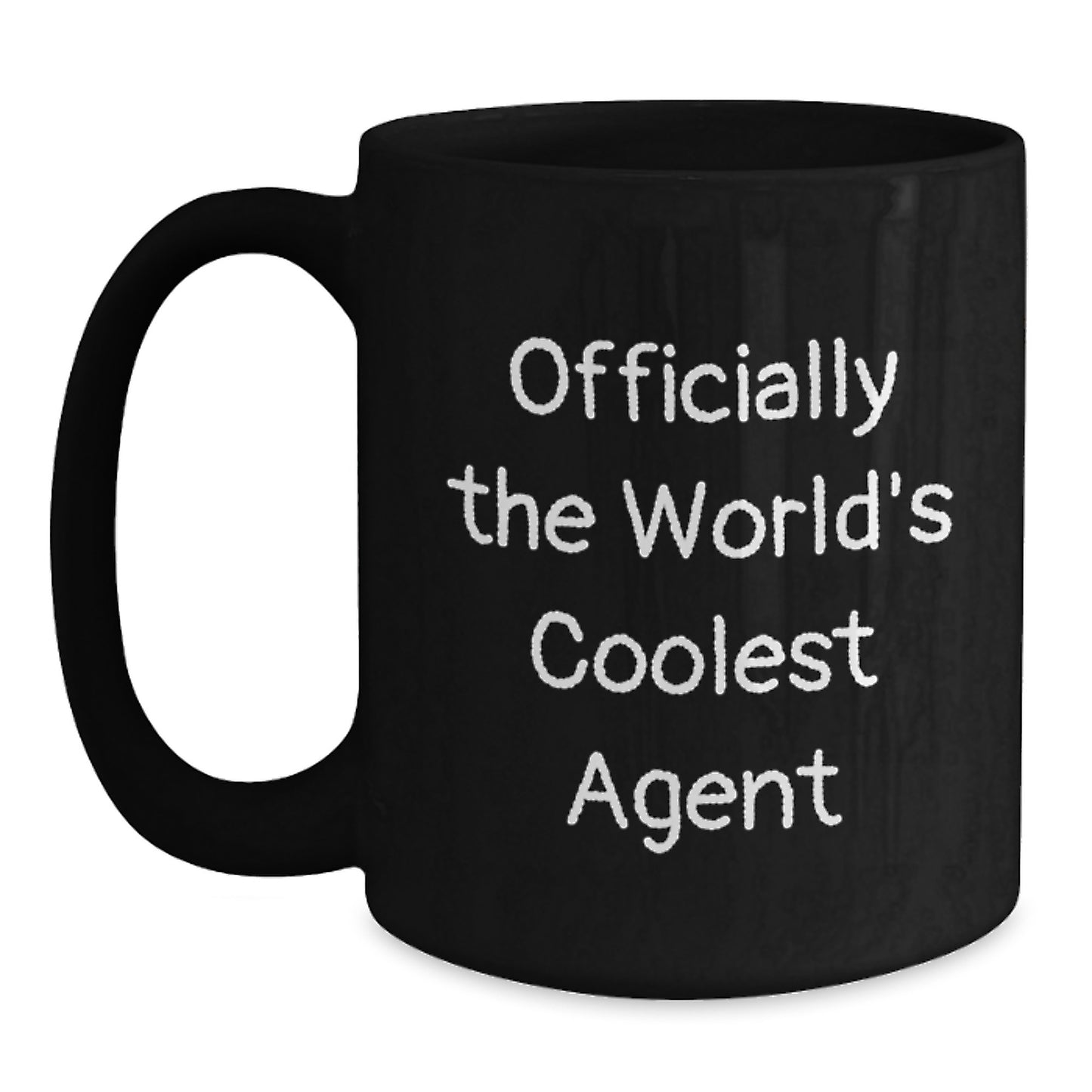 Funny Agent Gifts for Men, Unique Black Coffee Mug, Officially The World's Coolest Agent Quote, Gifts from Friends, Graduation Unique Gifts for Agent - Main