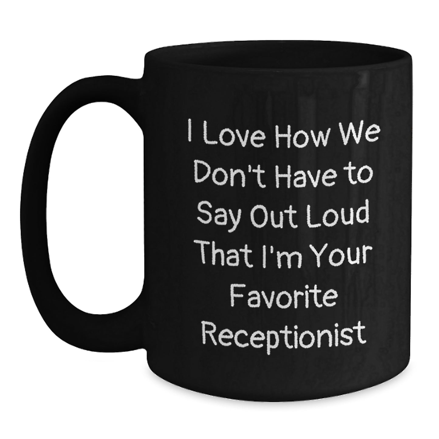 Funny Gifts for Receptionist, Black Coffee Mug, Christmas Unique Gifts from Friends - Main