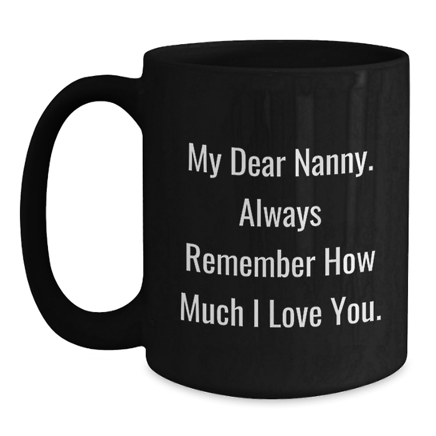 Funny Gifts from Men to Nanny, My Dear Nanny Always Remember, Unique Black Coffee Mug for Dad Nanny Lover - Main