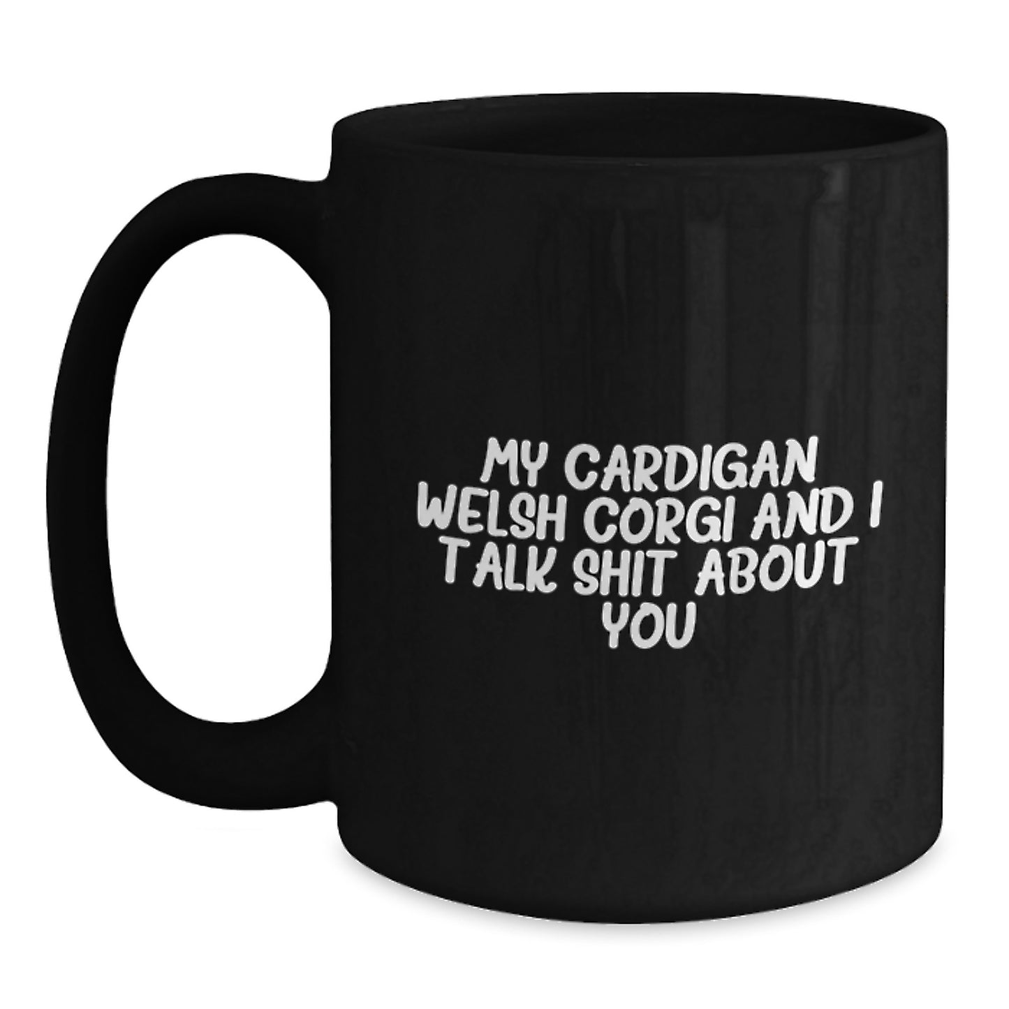 Funny Cardigan Welsh Corgi Dog Black Coffee Mug Gifts from Men for Father's Day - Main