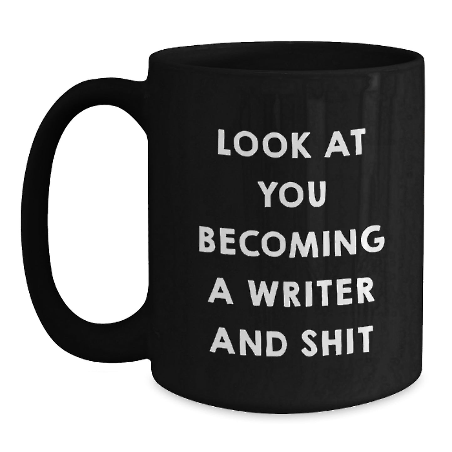 Funny Writer Graduation Black Coffee Mug Gifts from Men to Writer Friends - Main