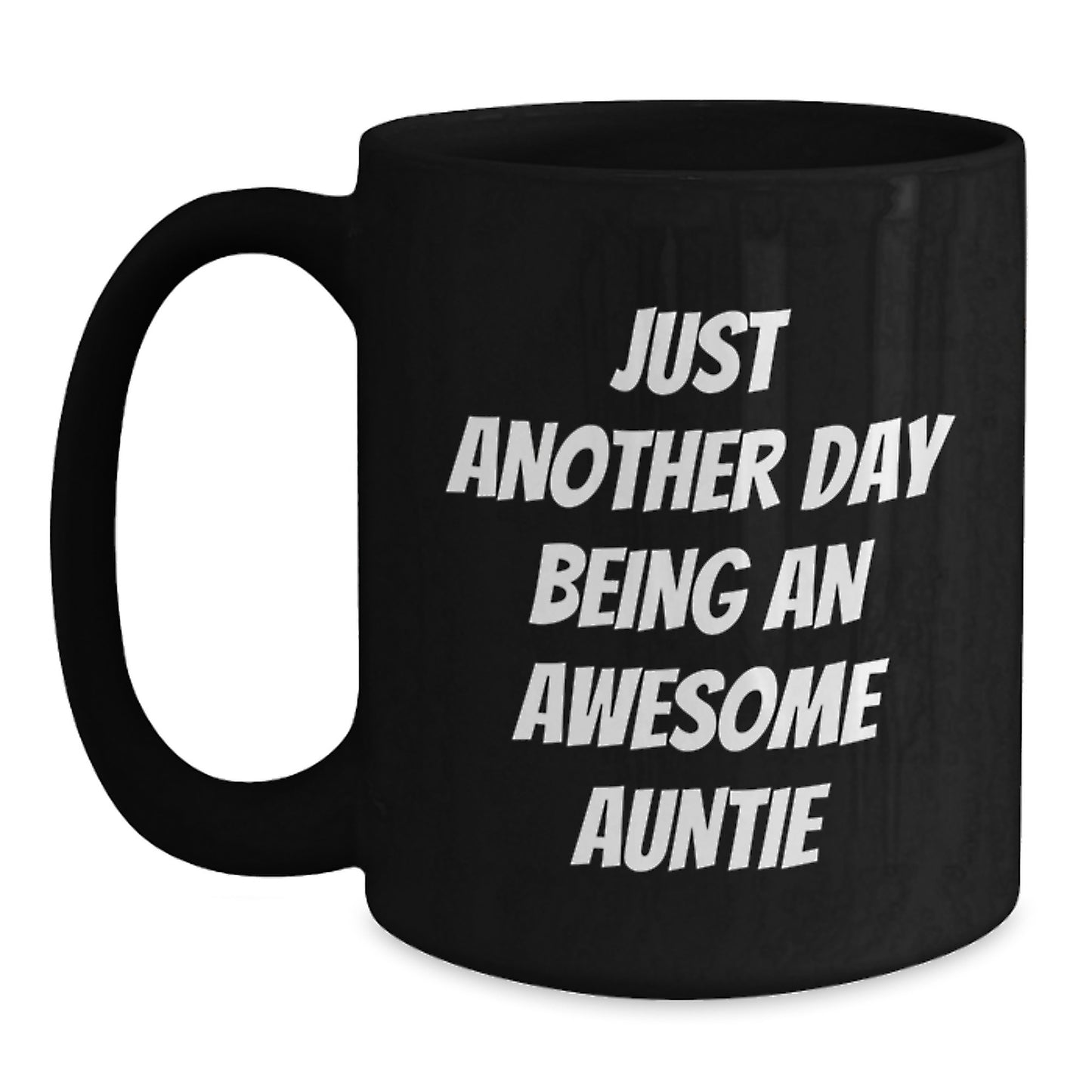 Awesome Auntie Black Coffee Mug, Funny Quote Gifts for Aunties from Family, Graduation Unique Gifts - Main