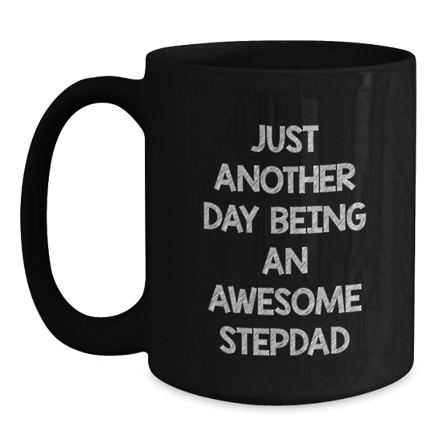 Gifts for Awesome Stepdads, Funny 'Just Another Day Being An Awesome Stepdad' Black Coffee Mugs for Men, Unique Christmas Unique Gifts for Family - Main