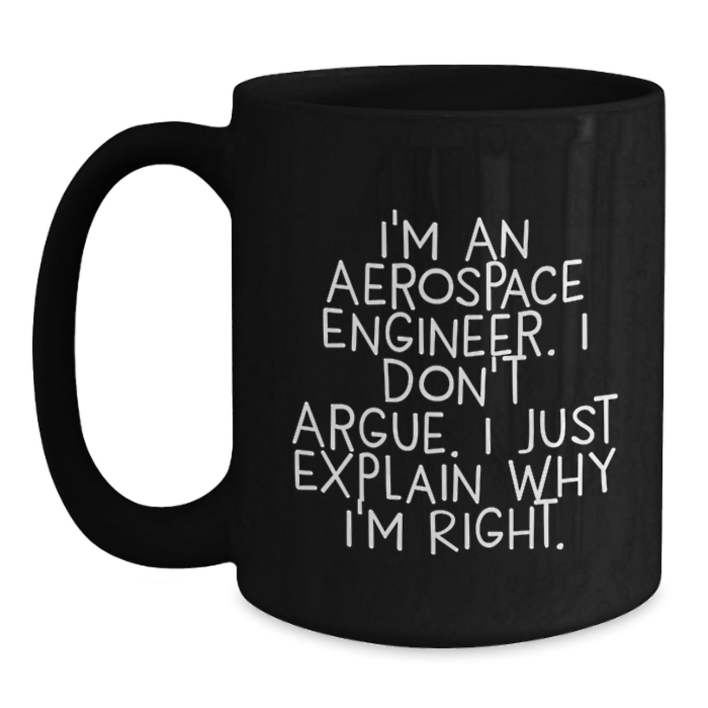 Birthday Gift for Her Aerospace Engineer Black Coffee Mug Present - Main