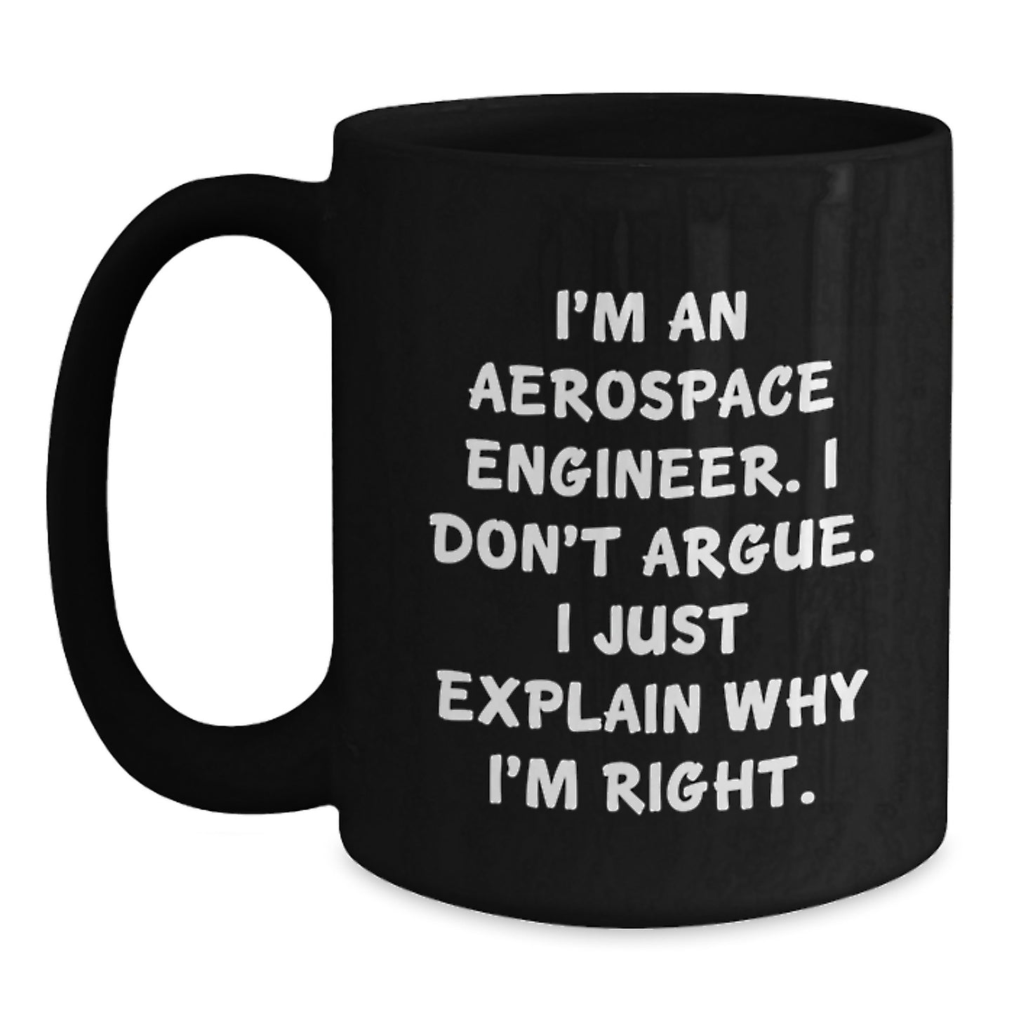Aerospace Engineer Keepsake Black Coffee Mug for Him Birthday Gift - Main