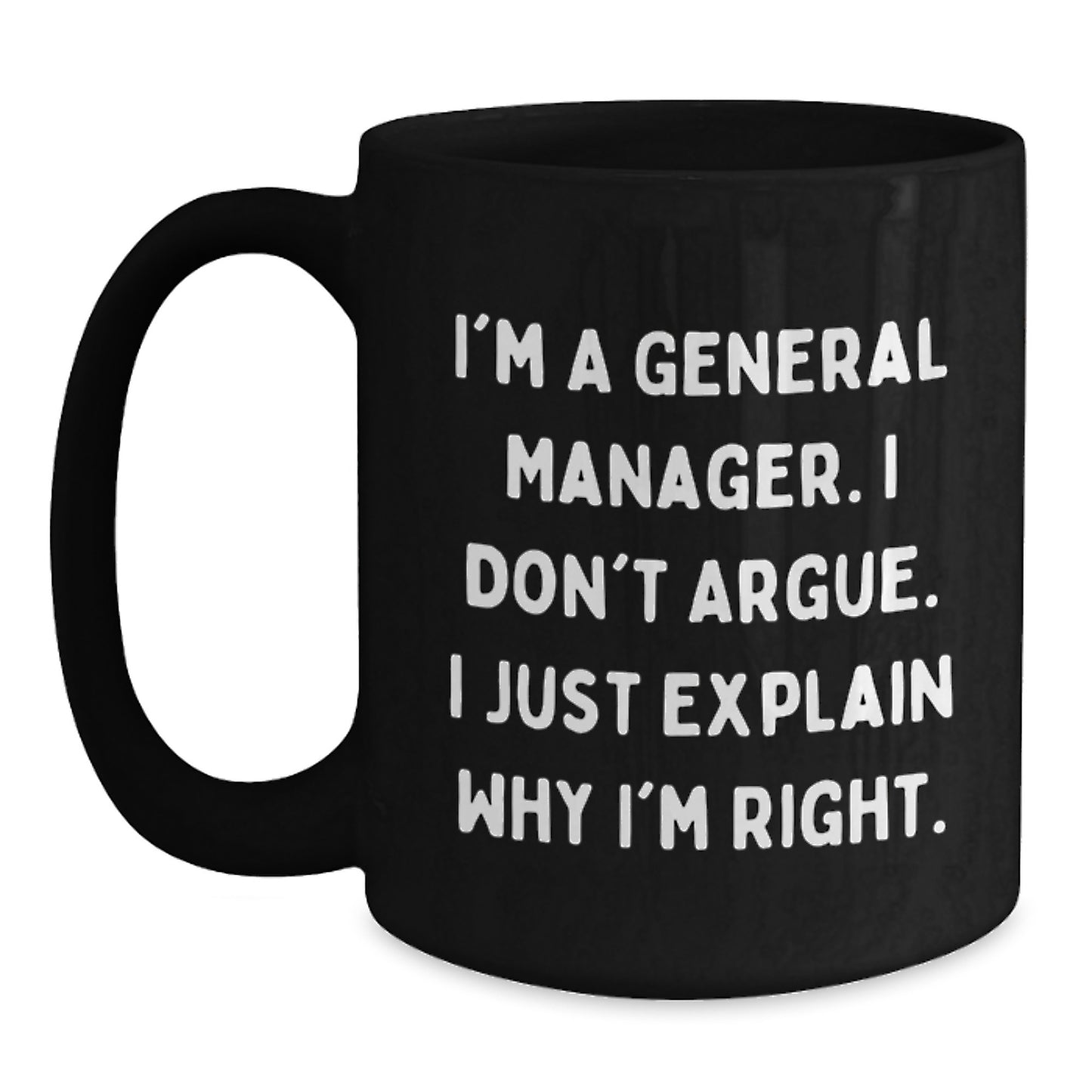 Funny General Manager Gifts from Friends for Men, Black Coffee Mug - Birthday Unique - Main